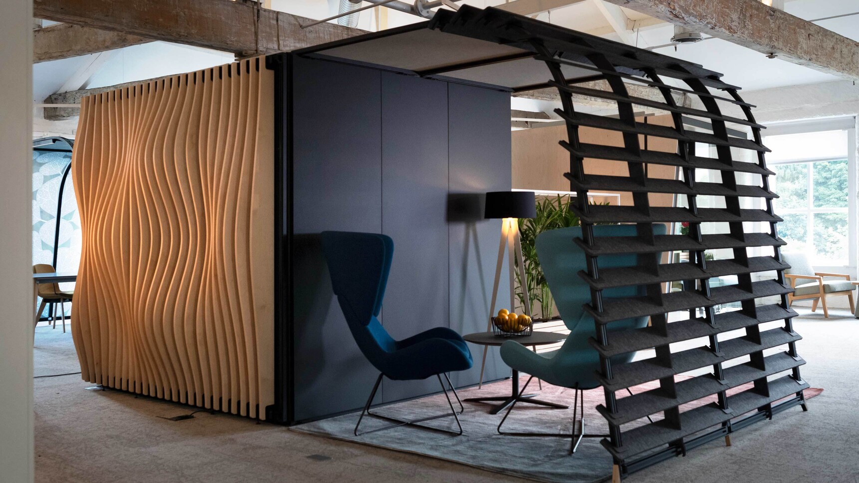 Orangebox Campers & Dens Meeting Pod With Hacking And Awning In Office Environment