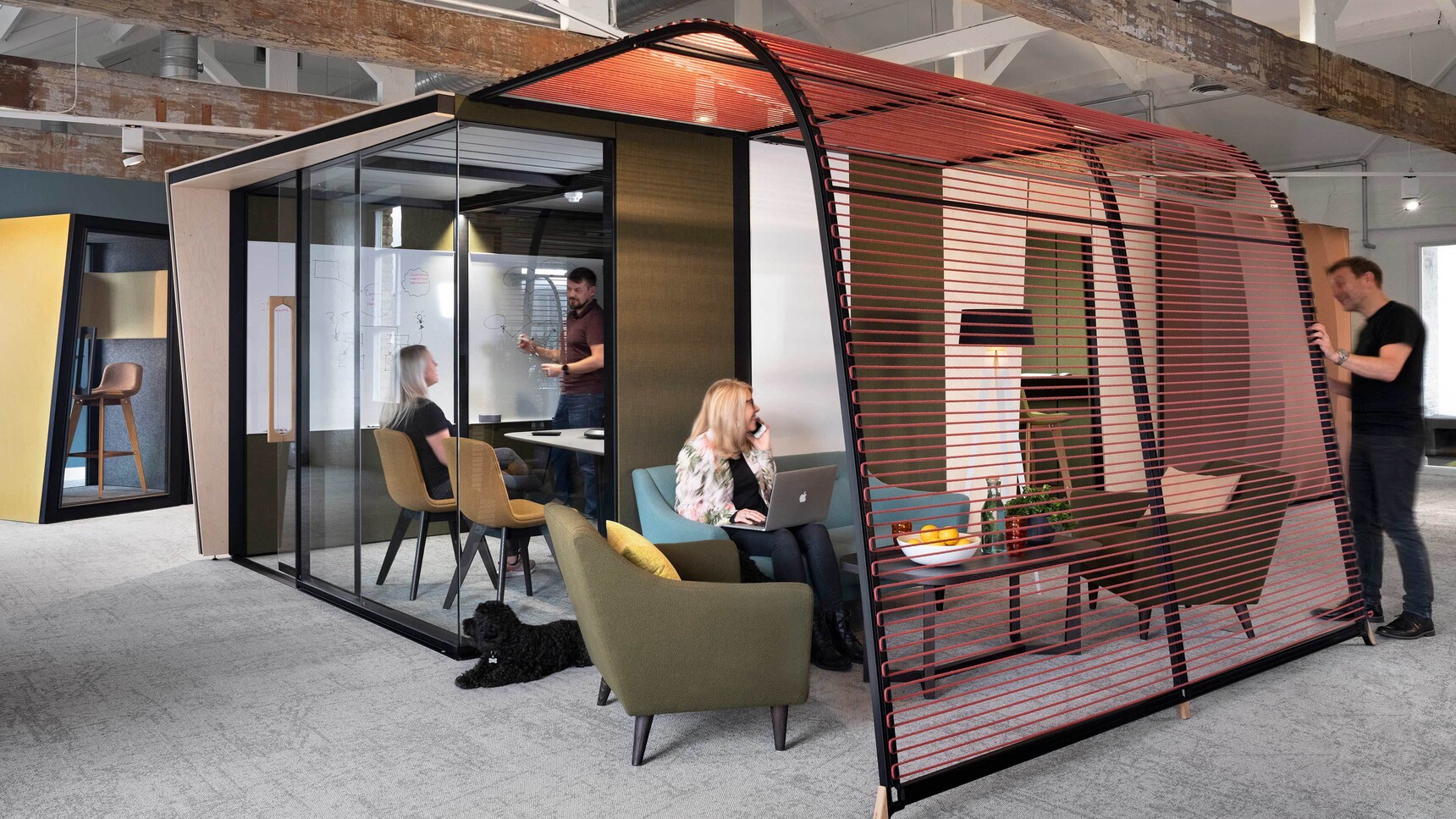 Orangebox Campers & Dens Meeting Pod With Kink And Awning In Office Environment