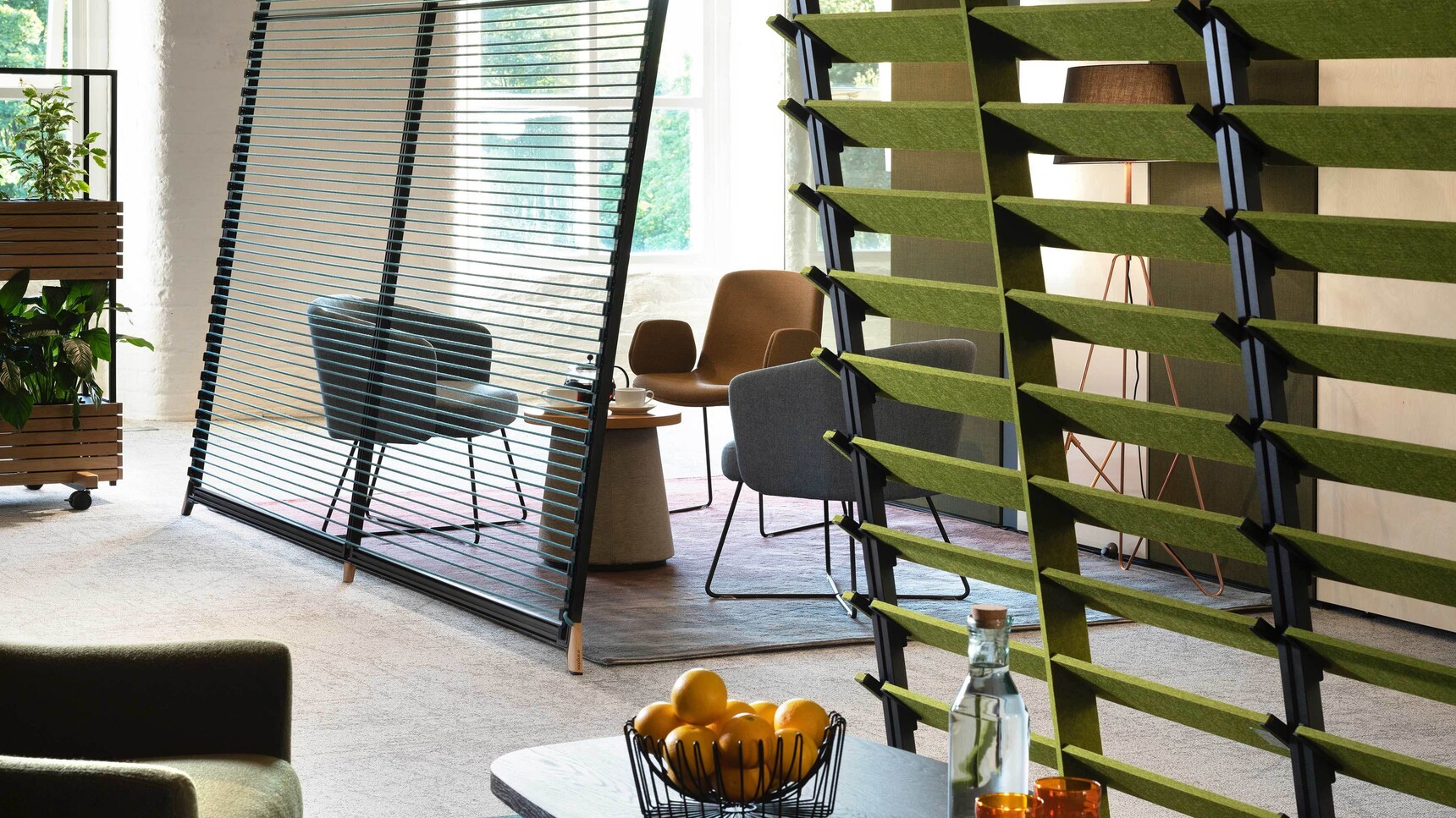 Orangebox Campers & Dens Meeting Pod With Awning With Green Slats Detail Image