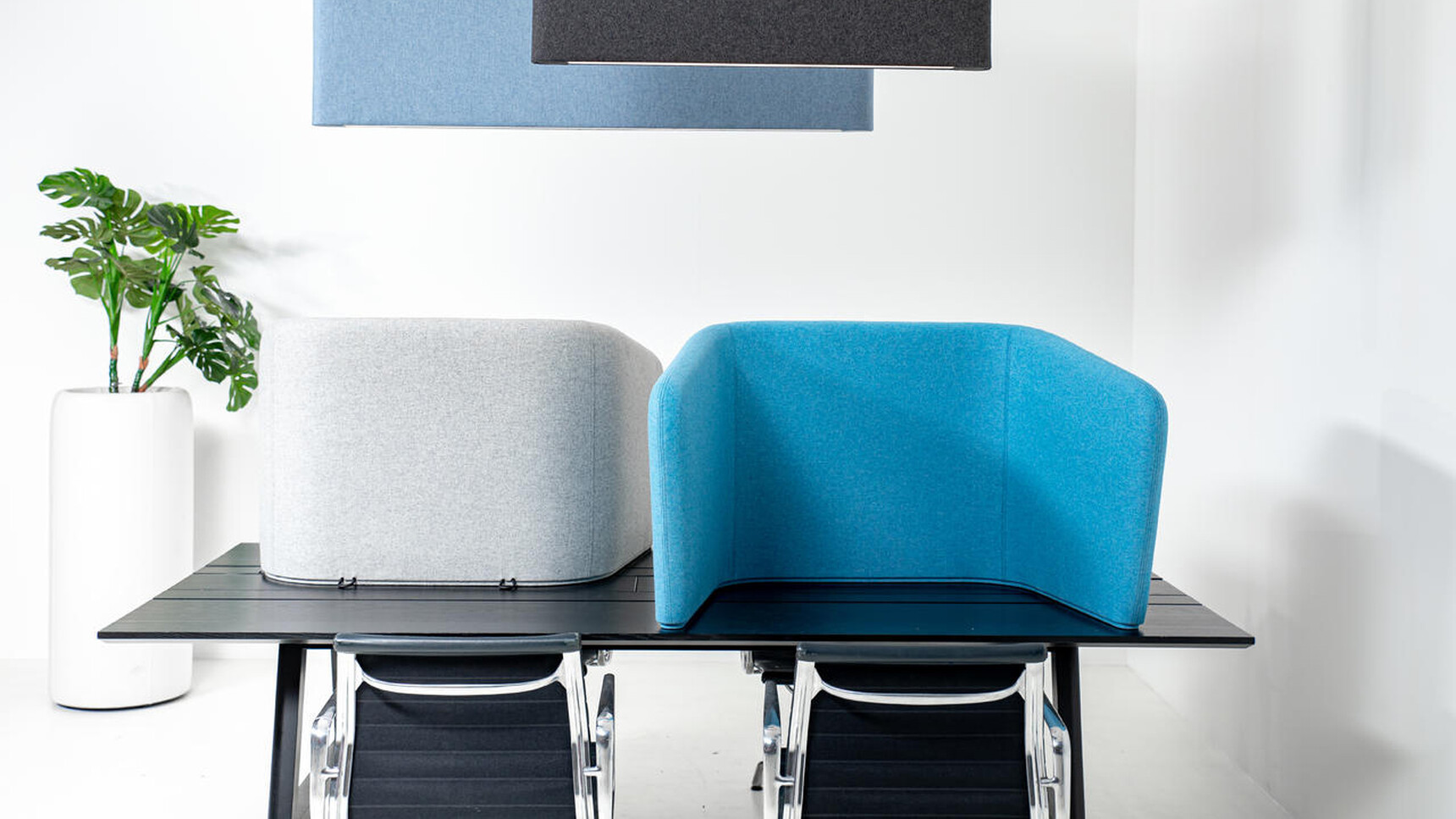 Buzzi Space BuzziCocoon Acoustic Elements In Grey And Blue Finish Family Image