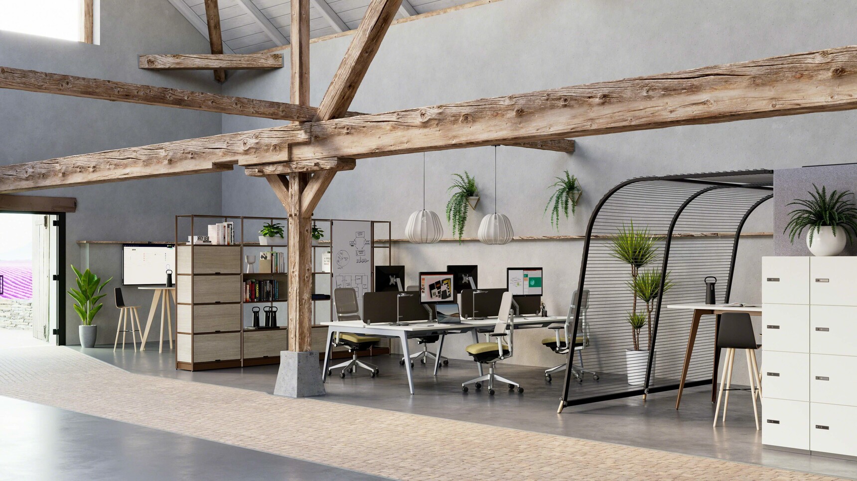 Steelcase Lares Bench Desk In Office Setting