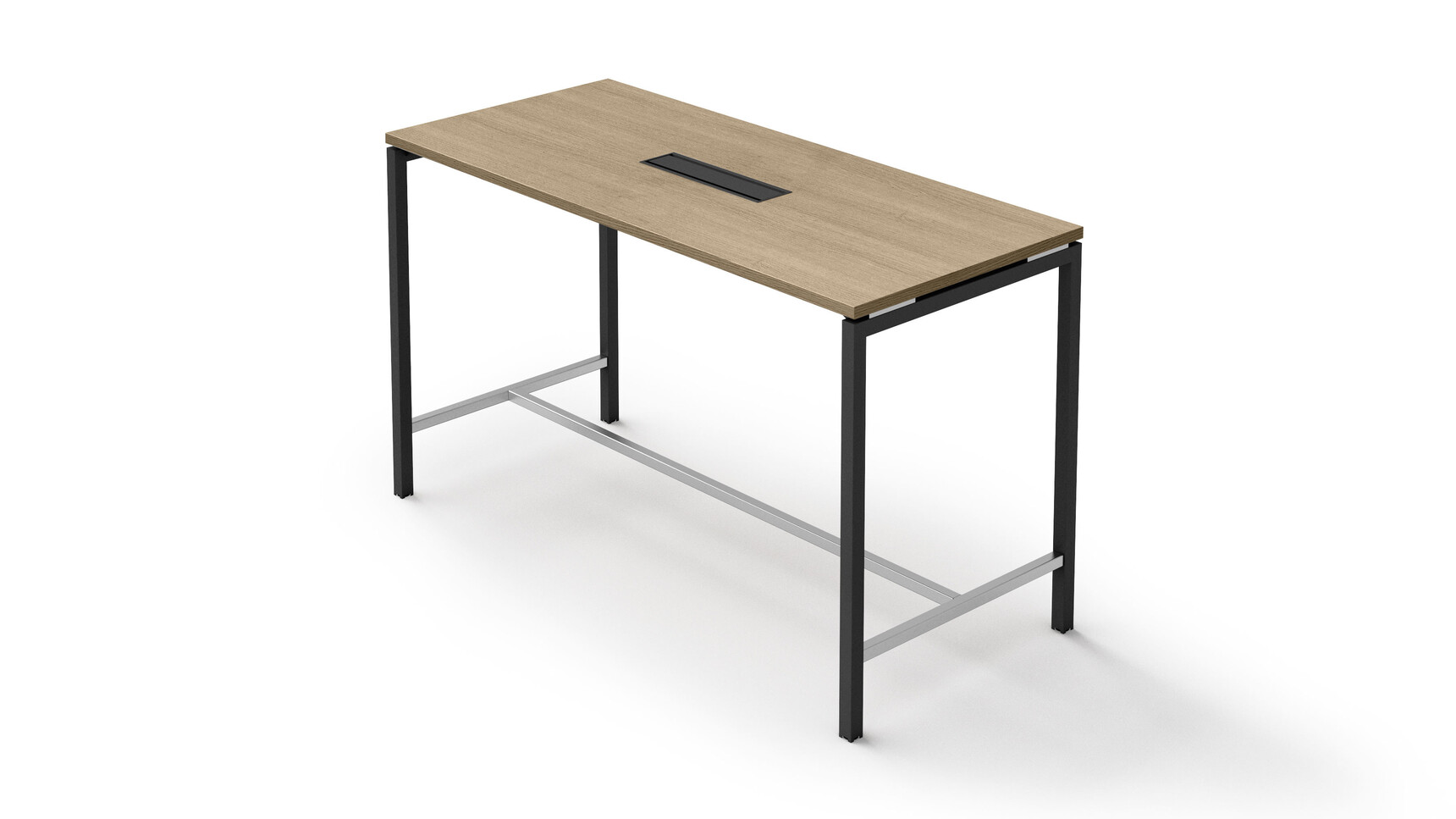 Quadrifoglio Creo Poseur Height Table Wood Top Black Frame Grey Background