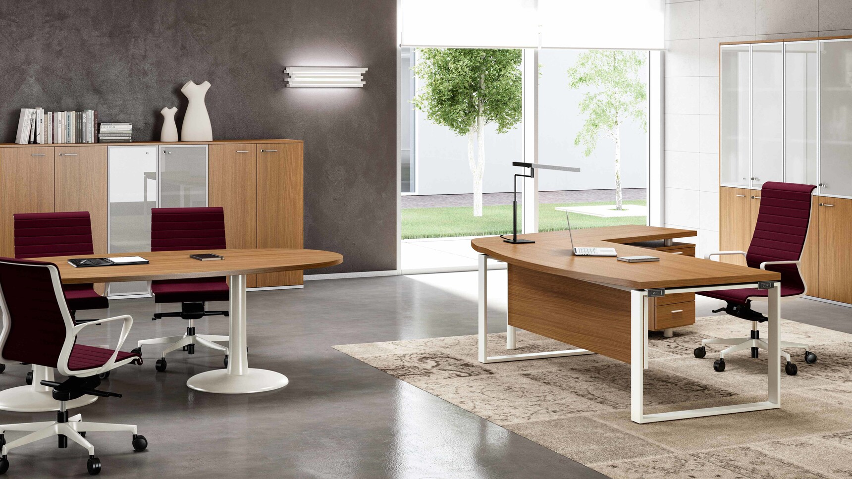Quadrifoglio X-Time Work MFC Executive Desk With Return & Pedestal Family Image