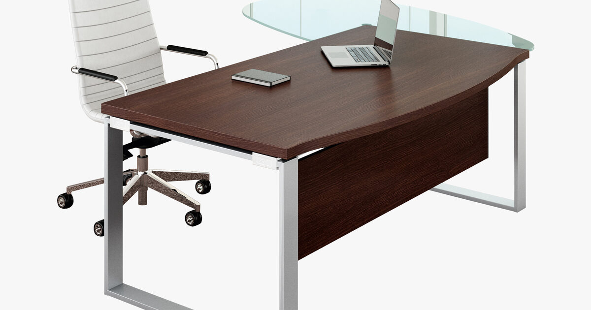 Modern executive sales desk with return