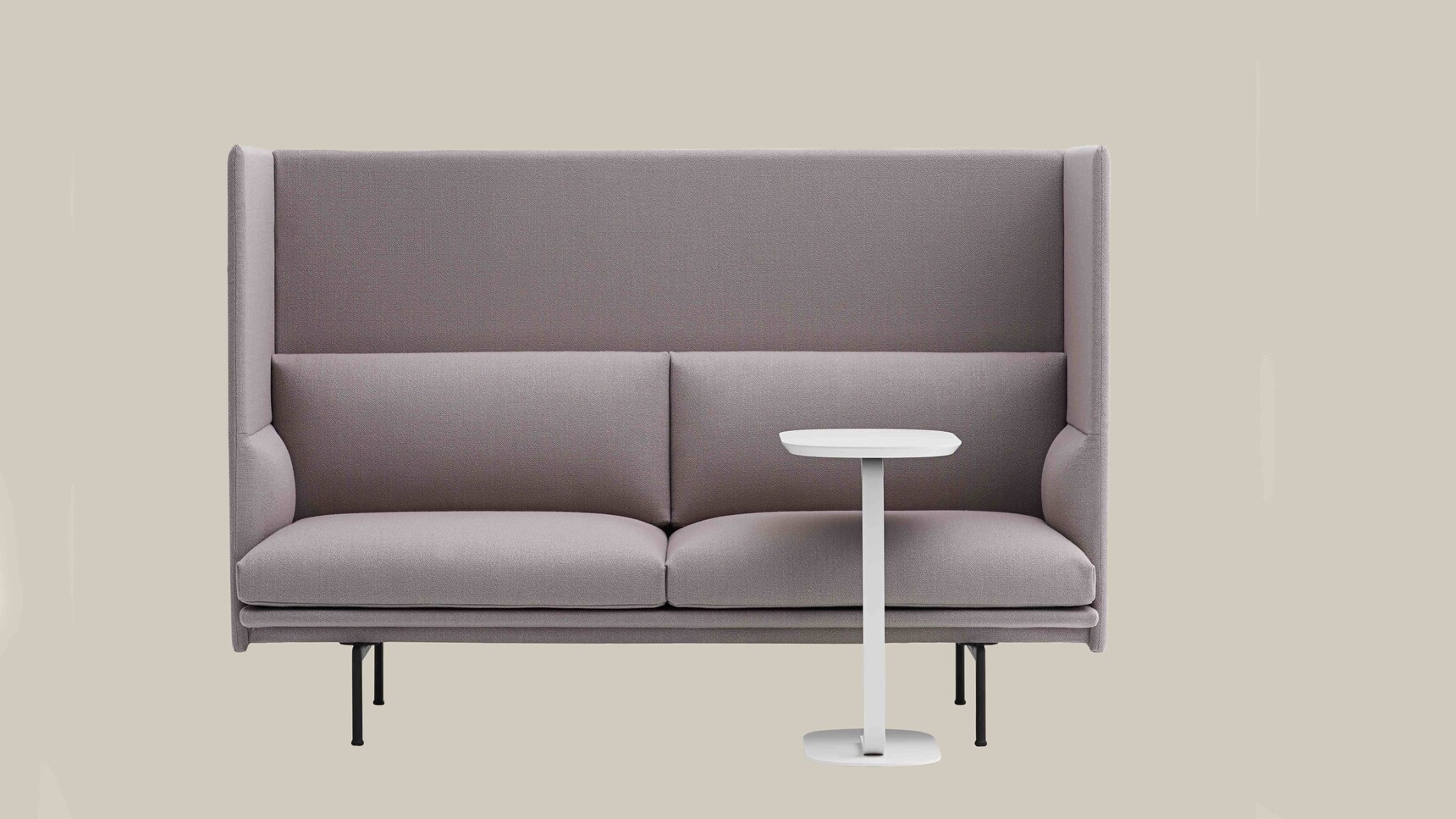 Muuto Relate Side Table Off White Outline High Back 2 Seater Vidar 143 Family Image