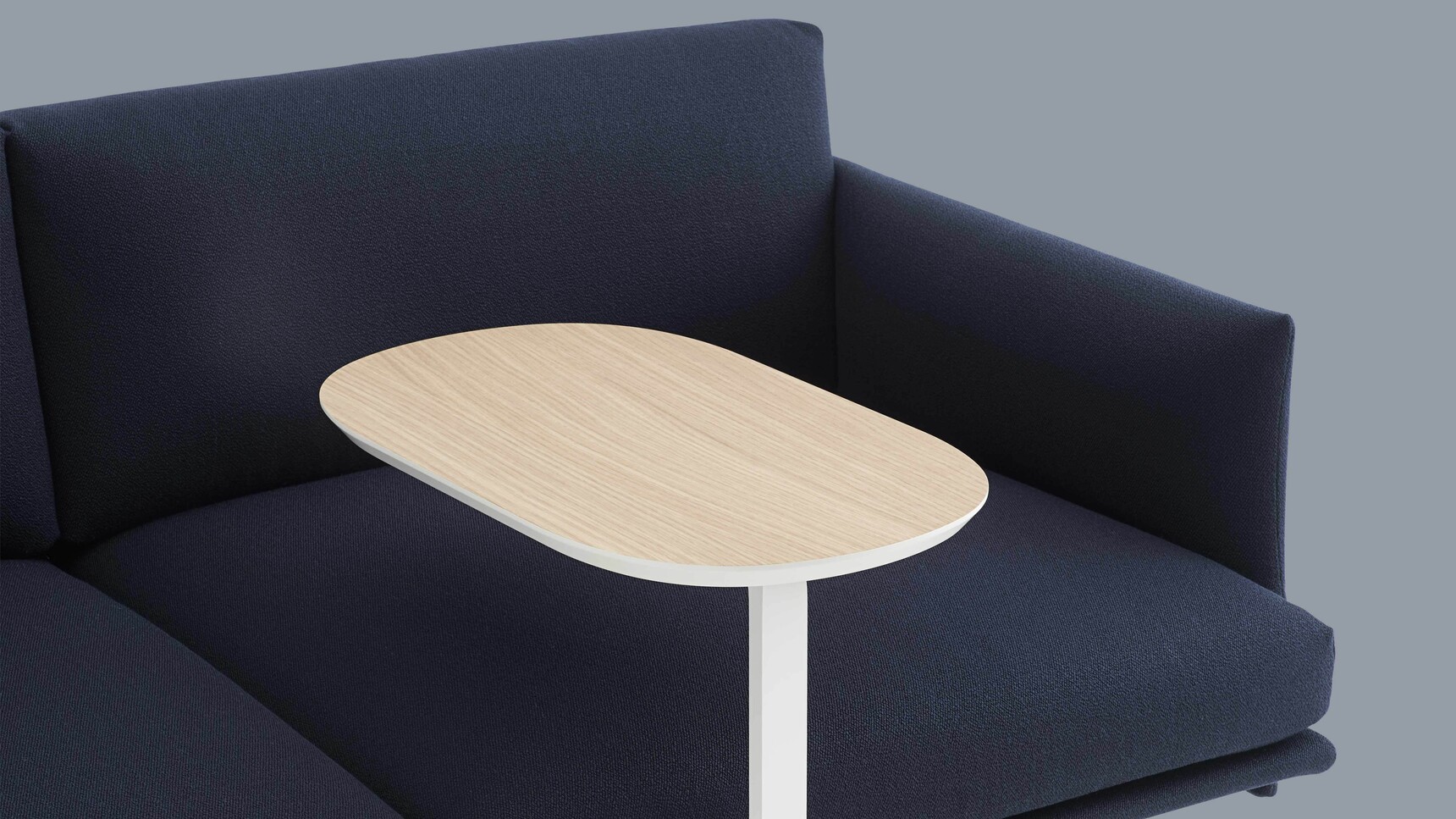 Muuto Relate Side Table Oak Off White Outline 2 Seater Vidar 554 Detail Family Image