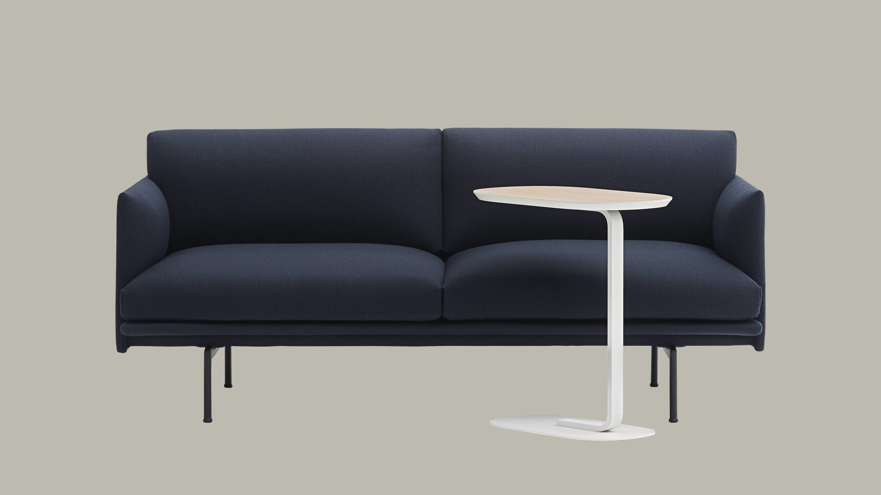 Muuto Relate Side Table Oak Off White Outline 2 Seater Vidar 554 Family Image