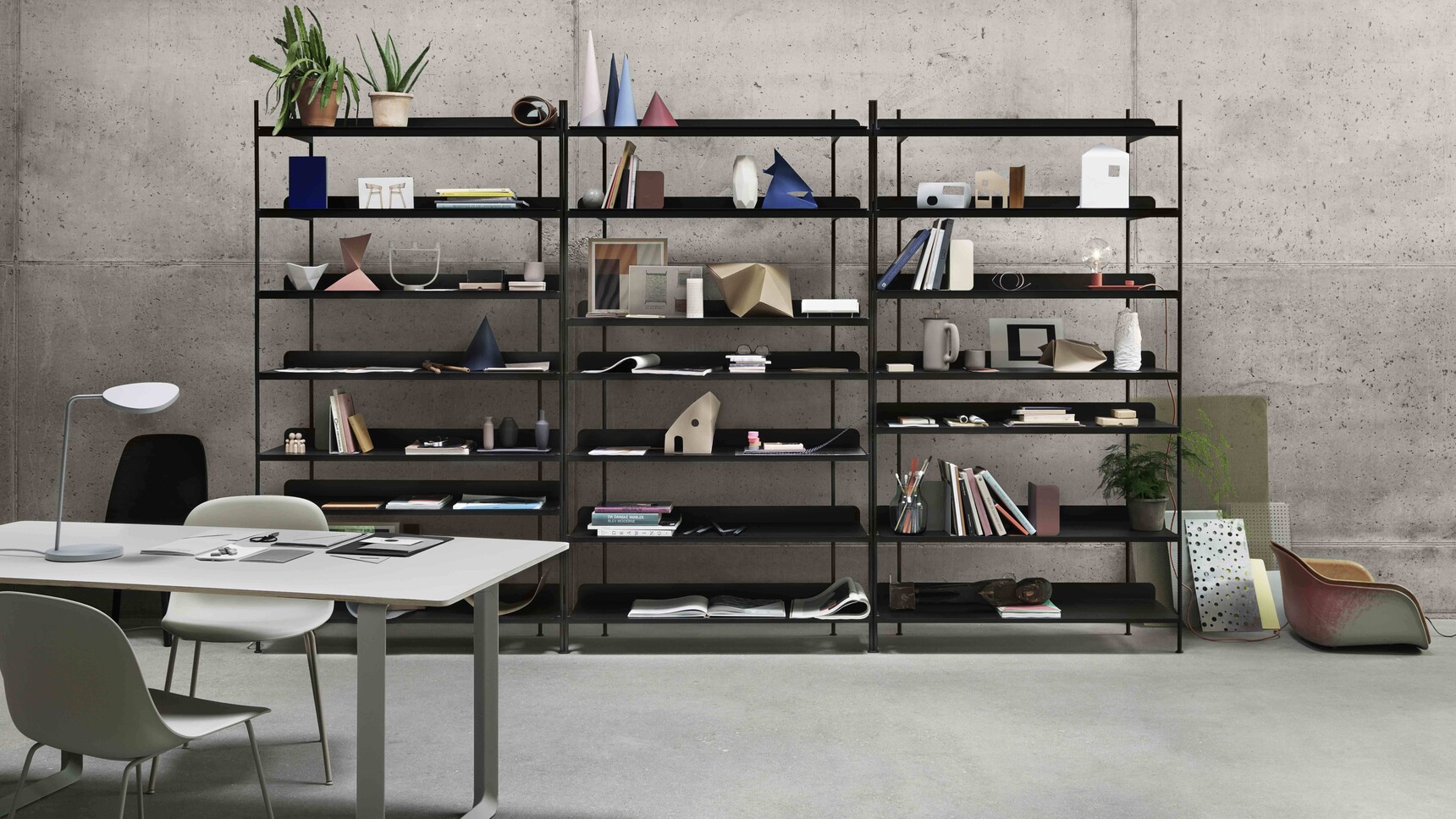 Muuto 70/70 Meeting Table 900mm Depth White Top Finish In Office Setting