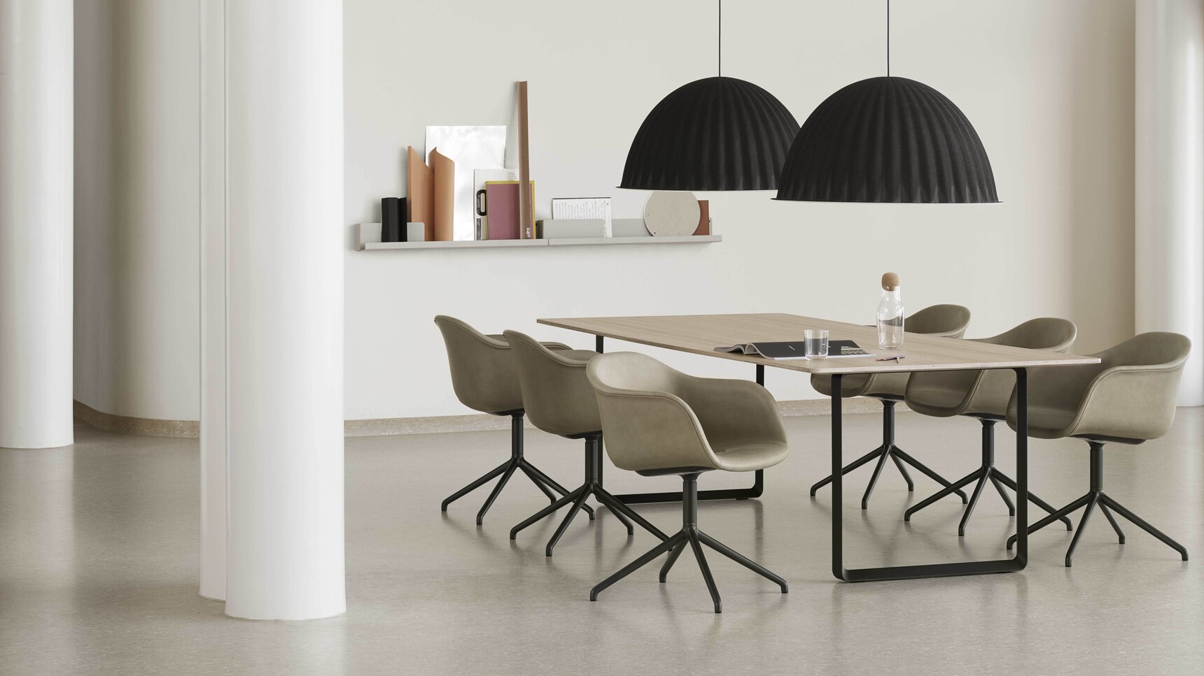 Muuto 7070 Oak Meeting Under The Bell Fiber Arm Refine Stone Folded Corky Family Image