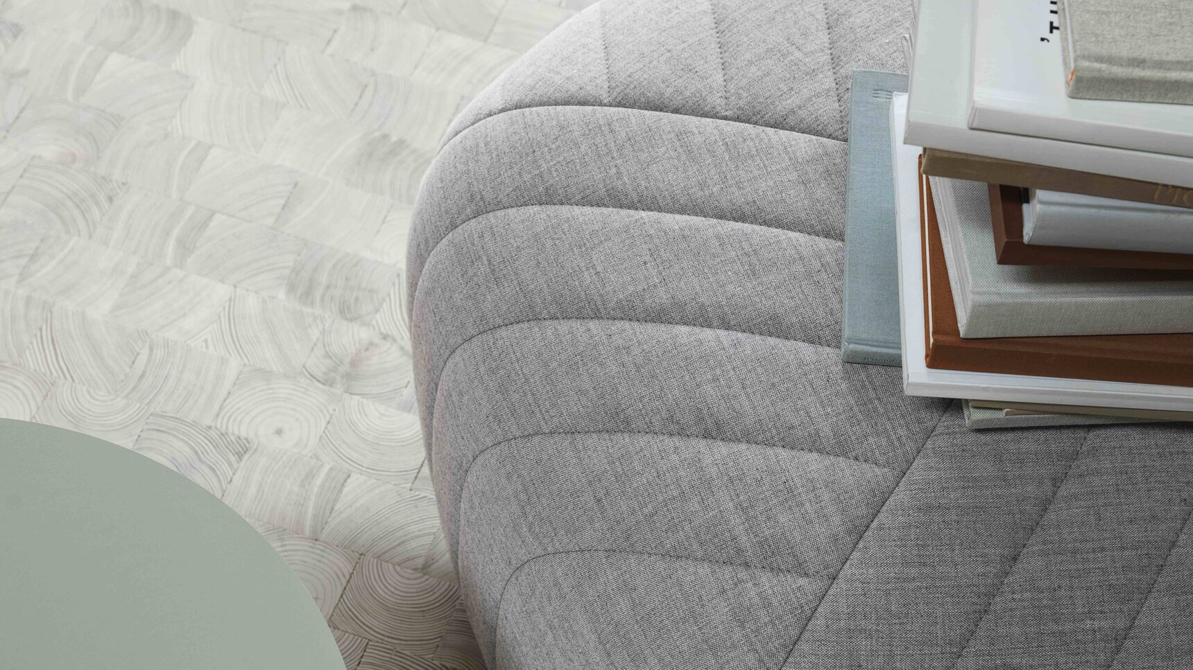 Muuto Soft Side Table Dusty Green O48 H40 Five Pouffe Remix 123 Family Image
