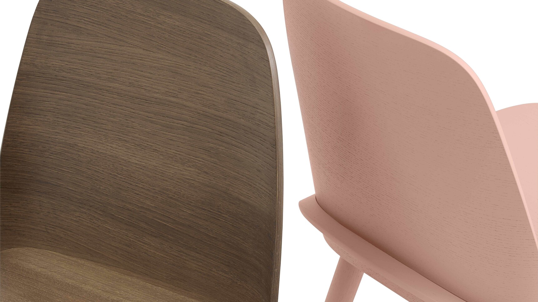 Muuto Nerd Chair Stained Dark Brown Tan Rose Detail Image