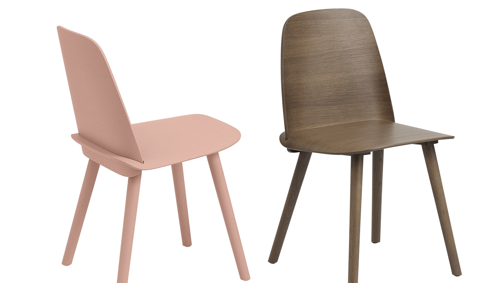Muuto Nerd Chair Stained Dark Brown Tan Rose Family Image