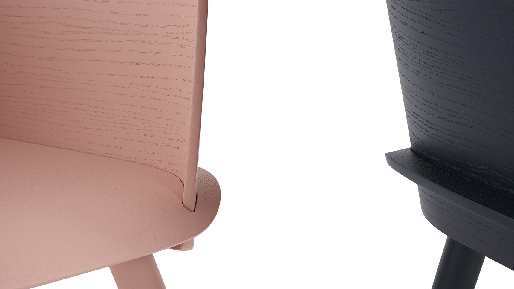 Muuto Nerd Chair Tan Rose Black Finish Detail Image