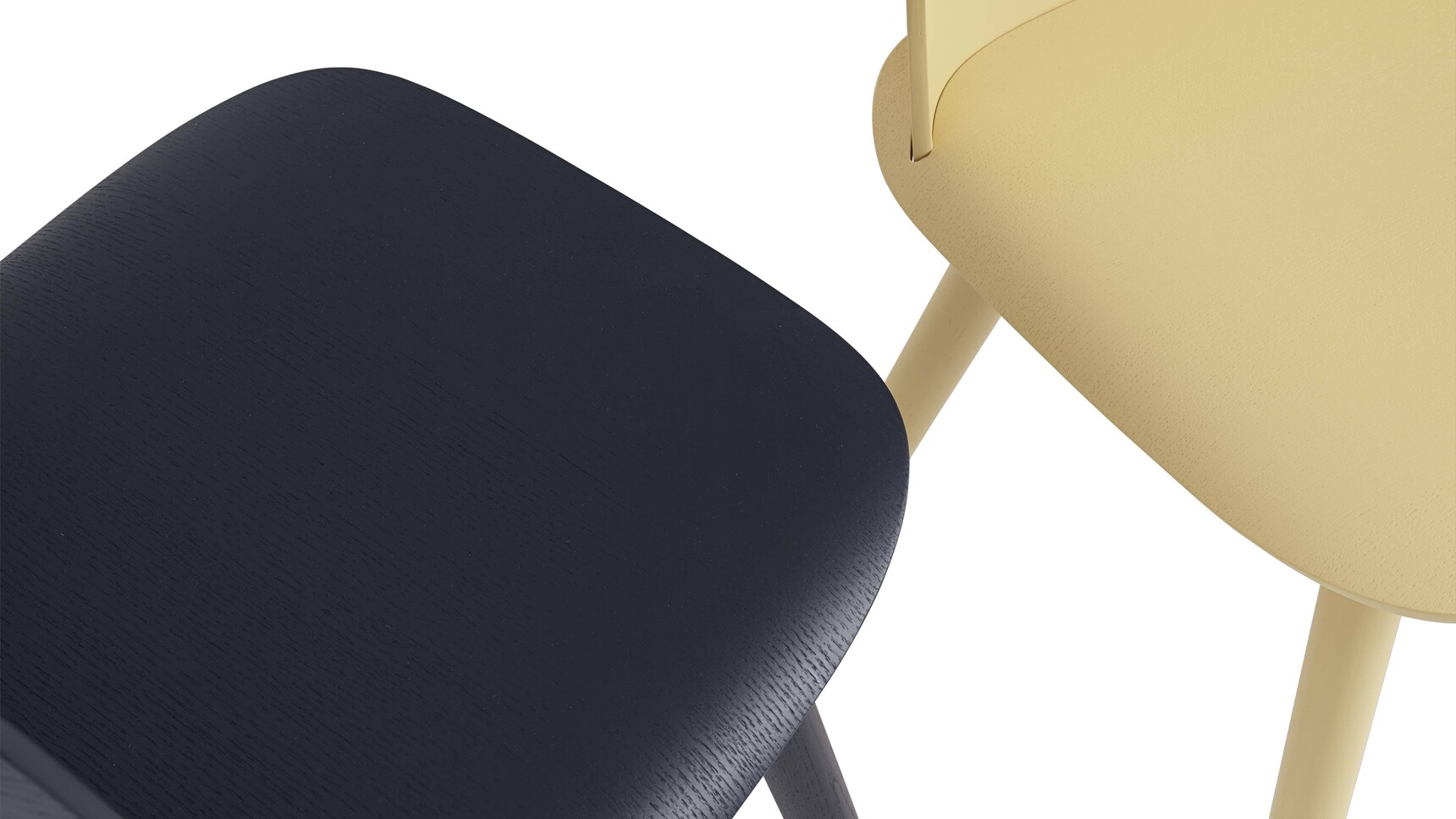 Muuto Nerd Chair Sand Yellow Black Finish Detail Image