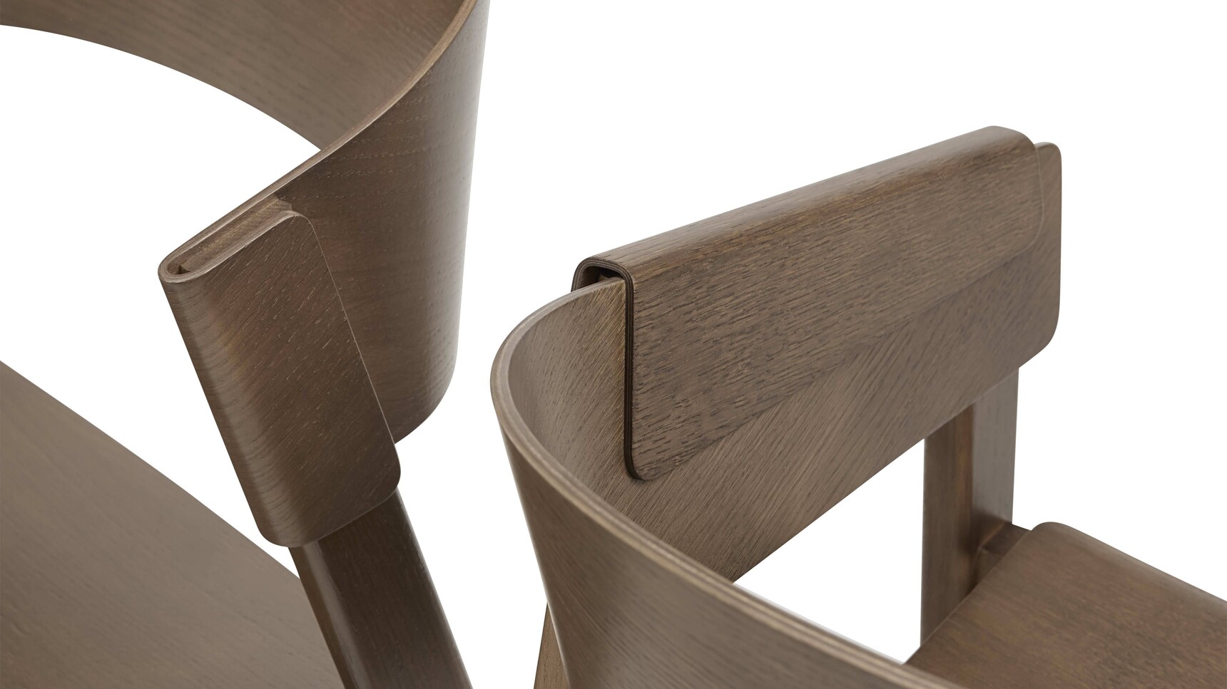 Muuto Two Cover Side Chair Armchairs Stained Dark Brown Detail Image