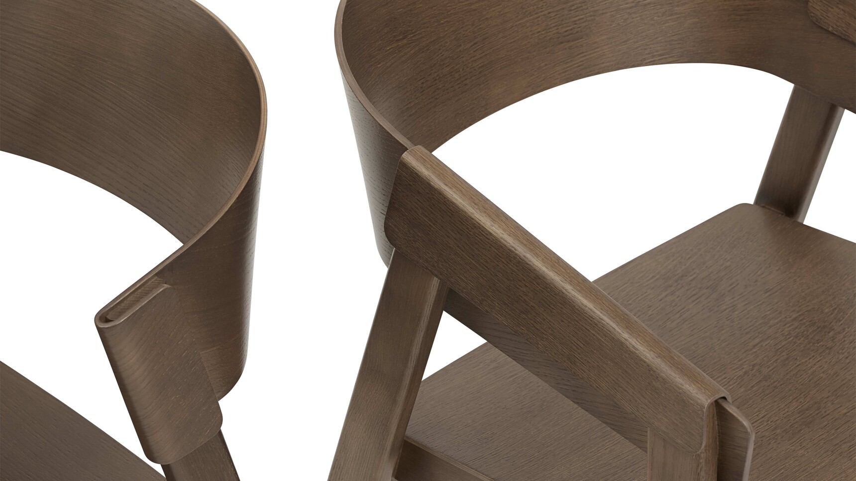 Muuto Cover Side Chairs Stained Dark Brown Detail Image