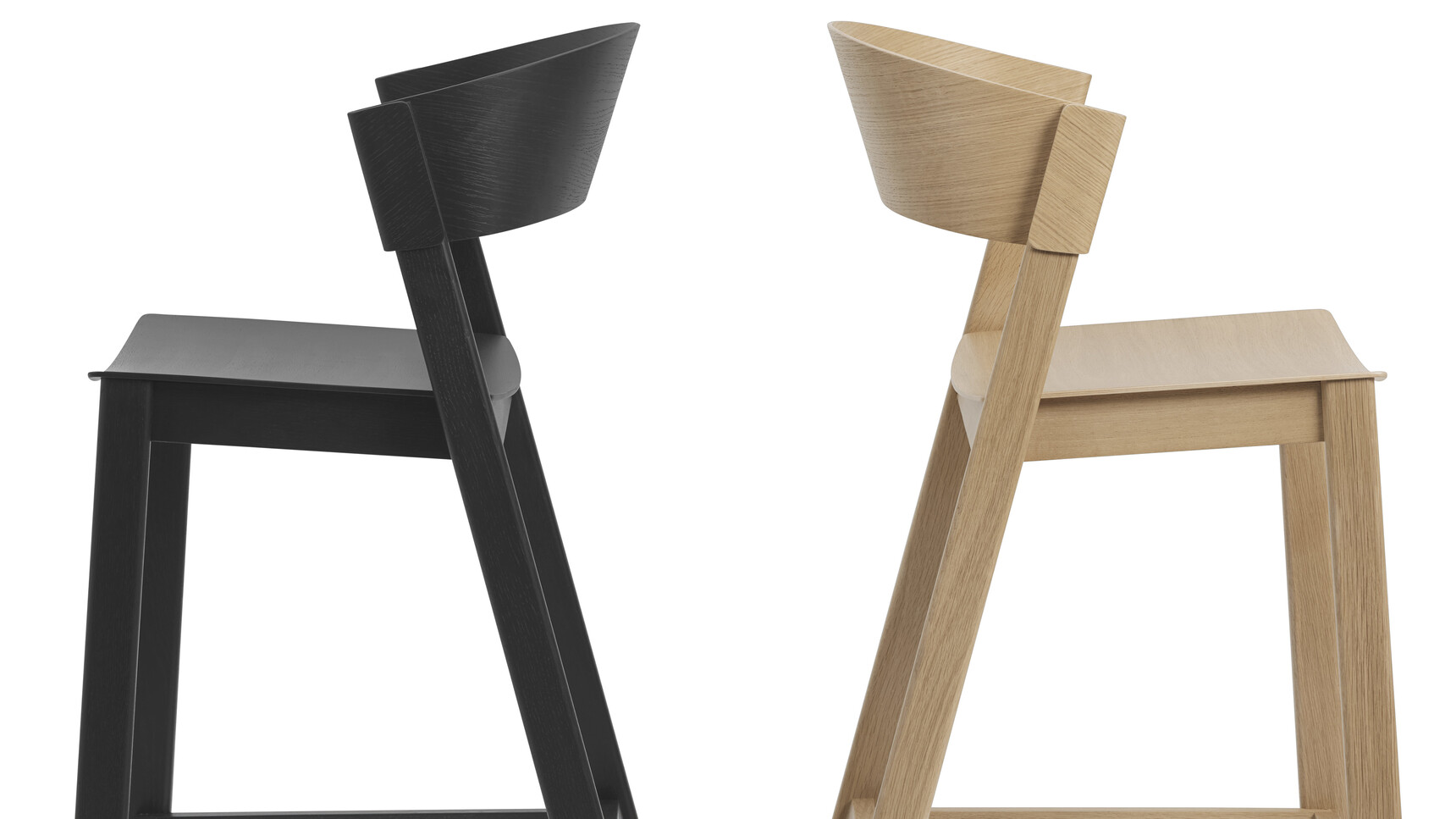 Muuto Cover Bar Stool Black Oak Detail Image