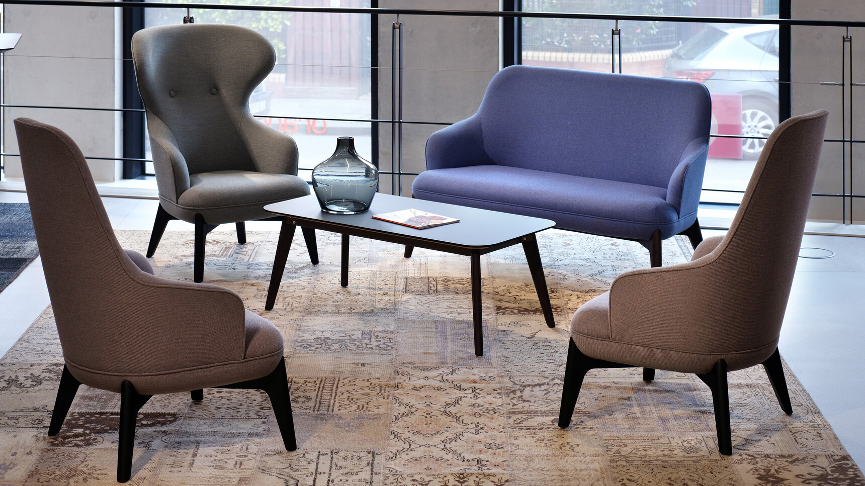 Coze2 Seat Lounge Sofa Wing Back Chair High Back Chair Family3 L01 L03 L04