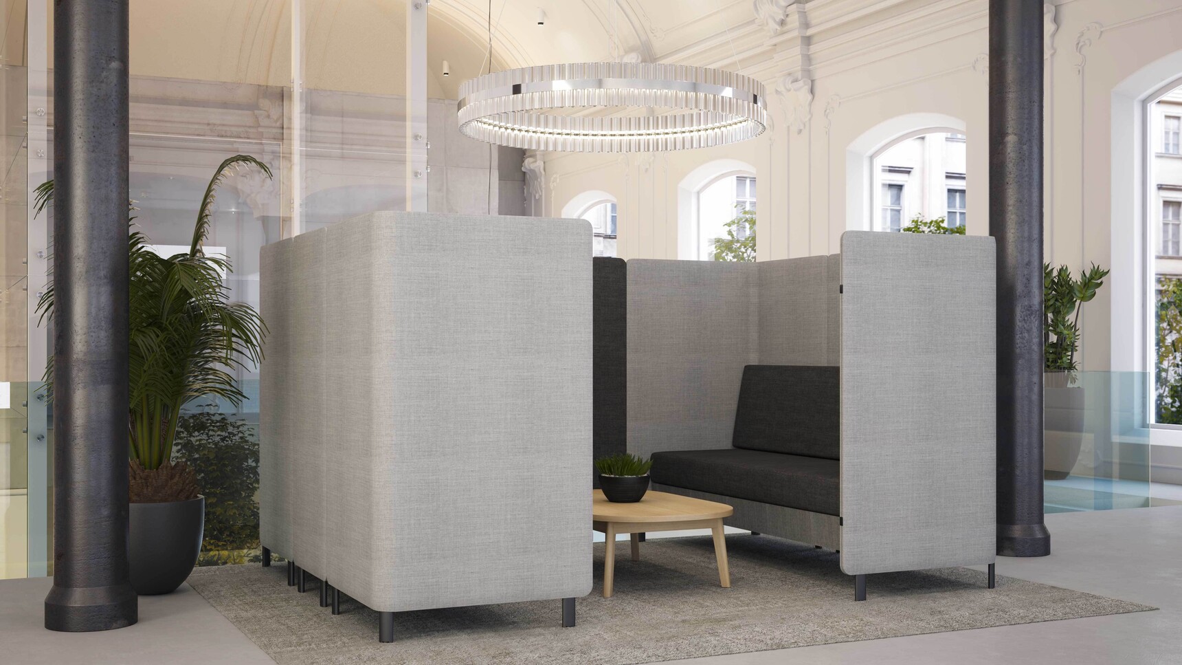 Elite Office Furniture Oases Seating Booth With Sofa Two Sofa Units Bicolour Family Image