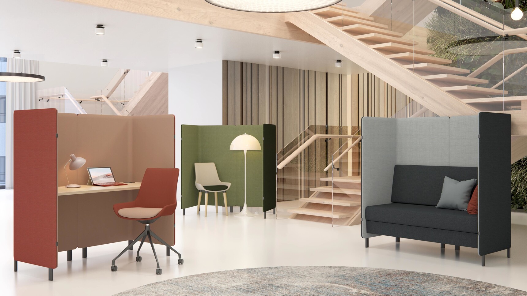 Elite Office Furniture Oases Booths In Office Setting