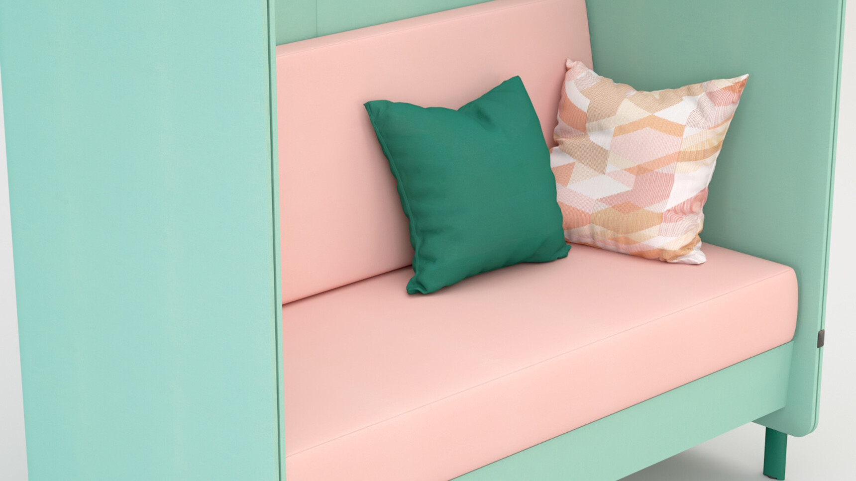 Elite Office Furniture Light Green Pink Upholstery Detail Image