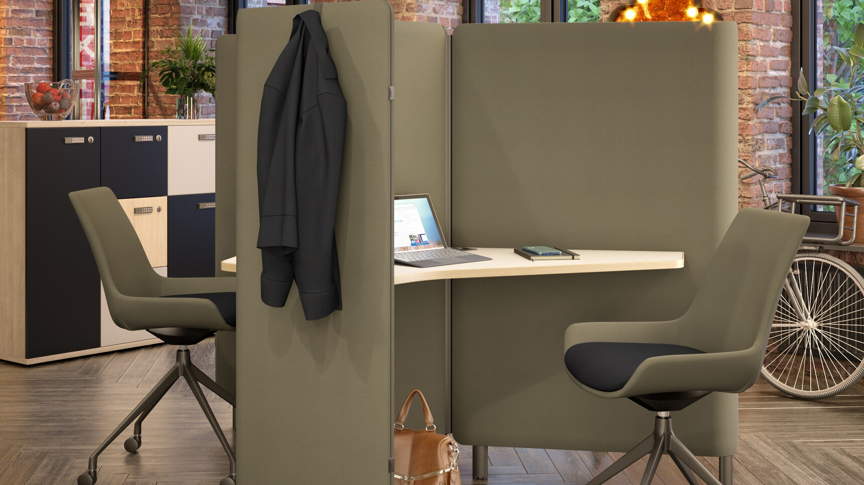 Elite Office Furniture Oases Desking Booth With Chairs Family Image
