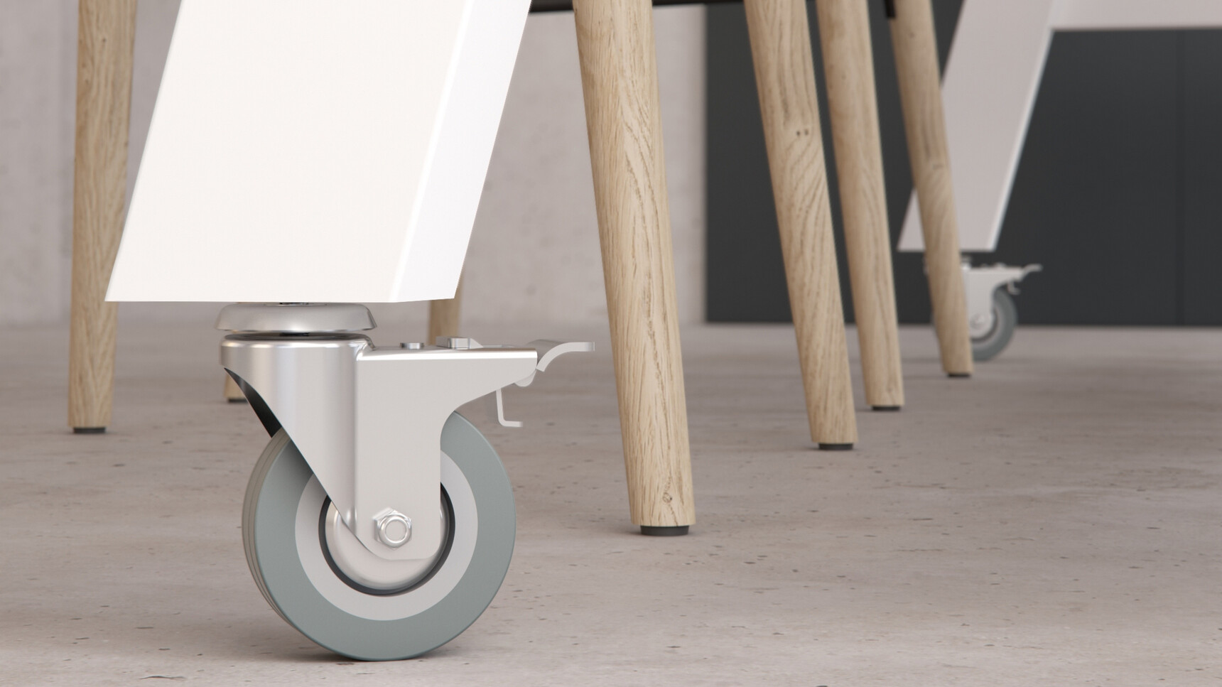 Elite Office Furniture Alto High Bench With Castors Detail Image Of Castors