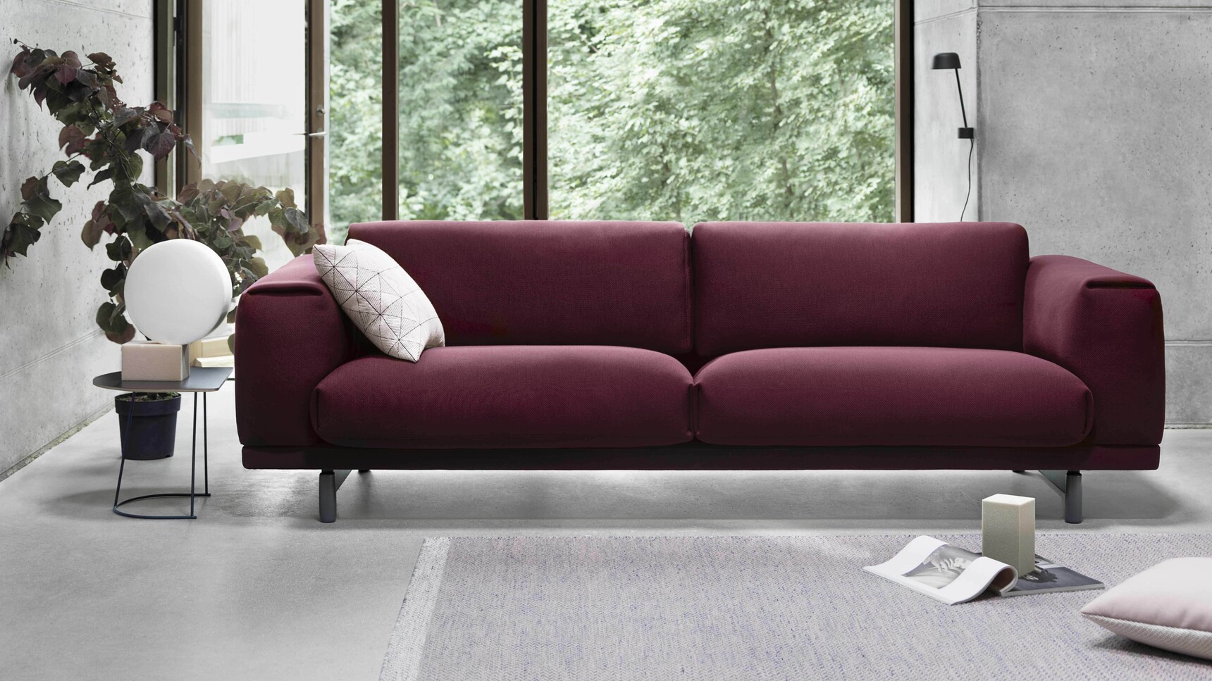 Muuto Rest Sofa 3 Seater Pitch Charm Lean Tile Ply Family Image