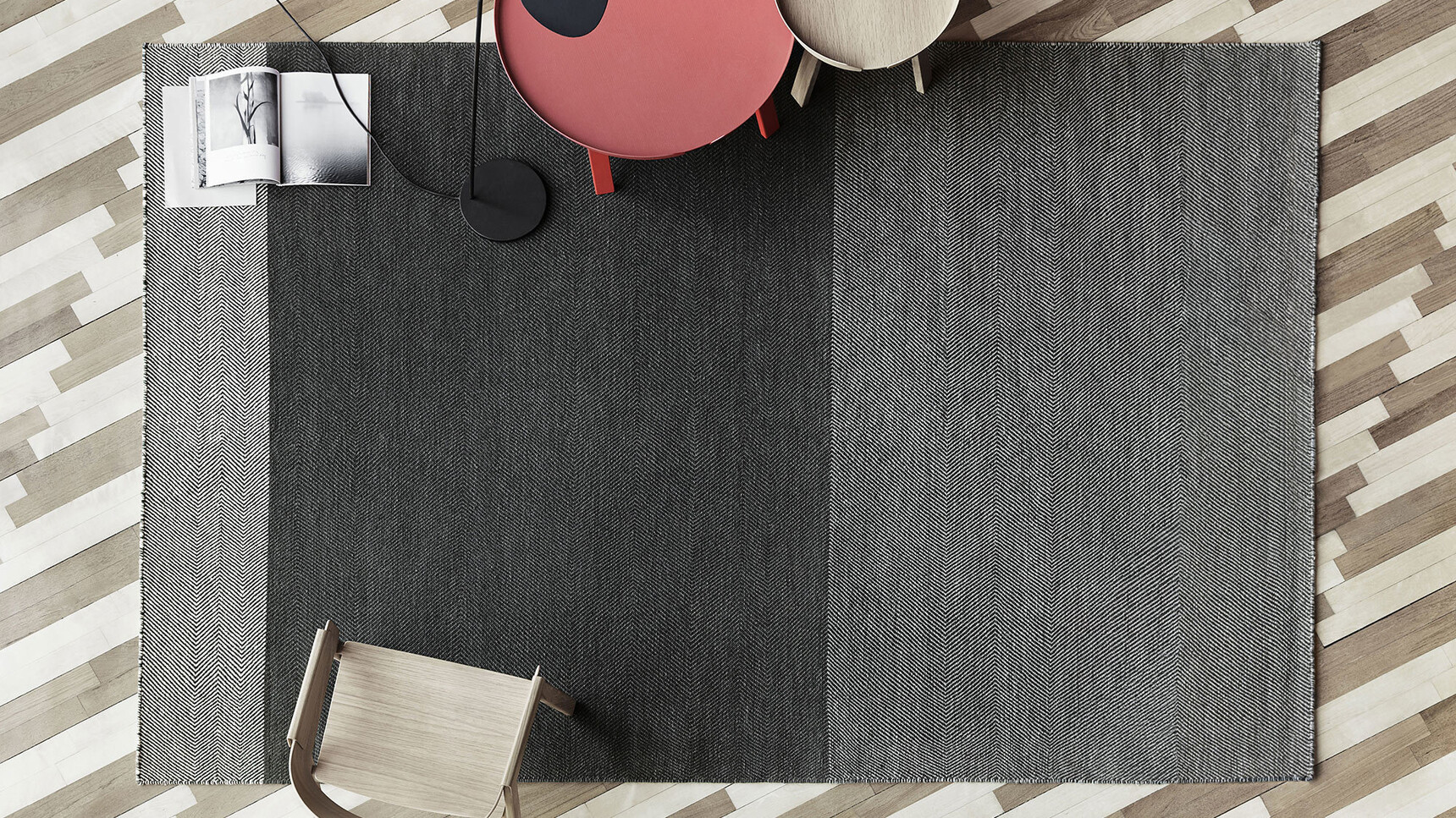 Muuto Varjo Dark Grey Around Cover Leaf Overhead Family Image