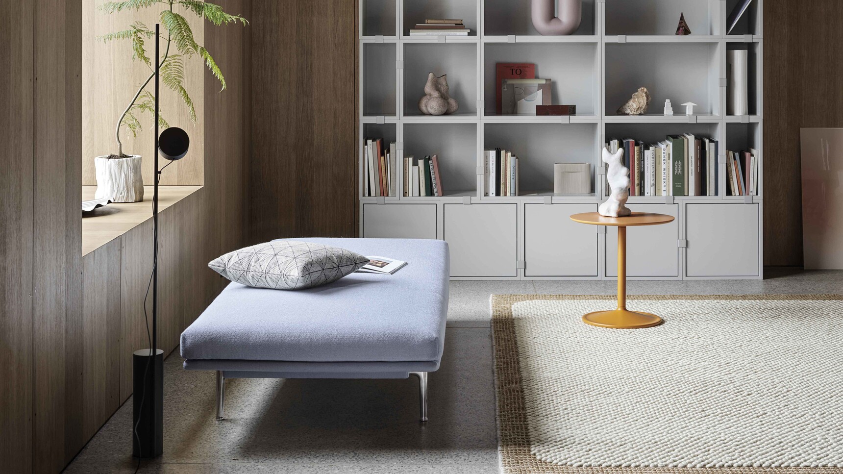 Muuto Stacked Grey Outline Daybed Vidar 723 Soft Side Orange O48 h48 Pebble Burnt Orange Kink Dusty Lilac Family Image