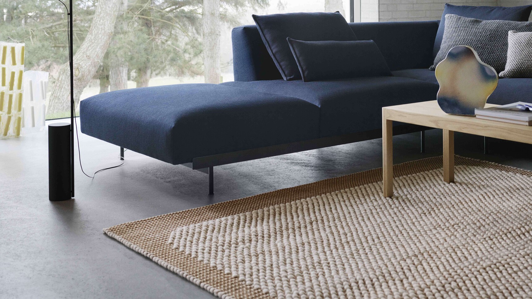 Muuto In Situ Corner Conf 2 Vidar 554 Pebble Rug Orange Workshop Oak Post Floor Family Image