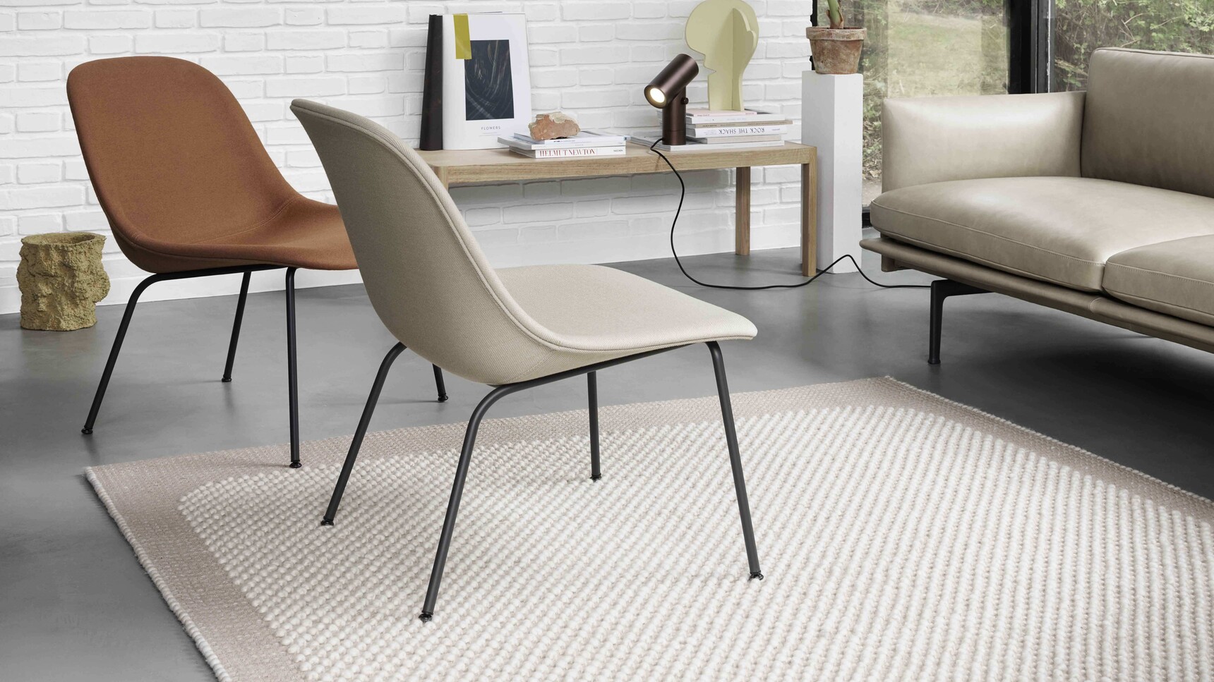 Muuto Fiber Lounge St Trio 236 Divina 346 Tube Pebble Rug Pale Rose Workshop Beam Family Image