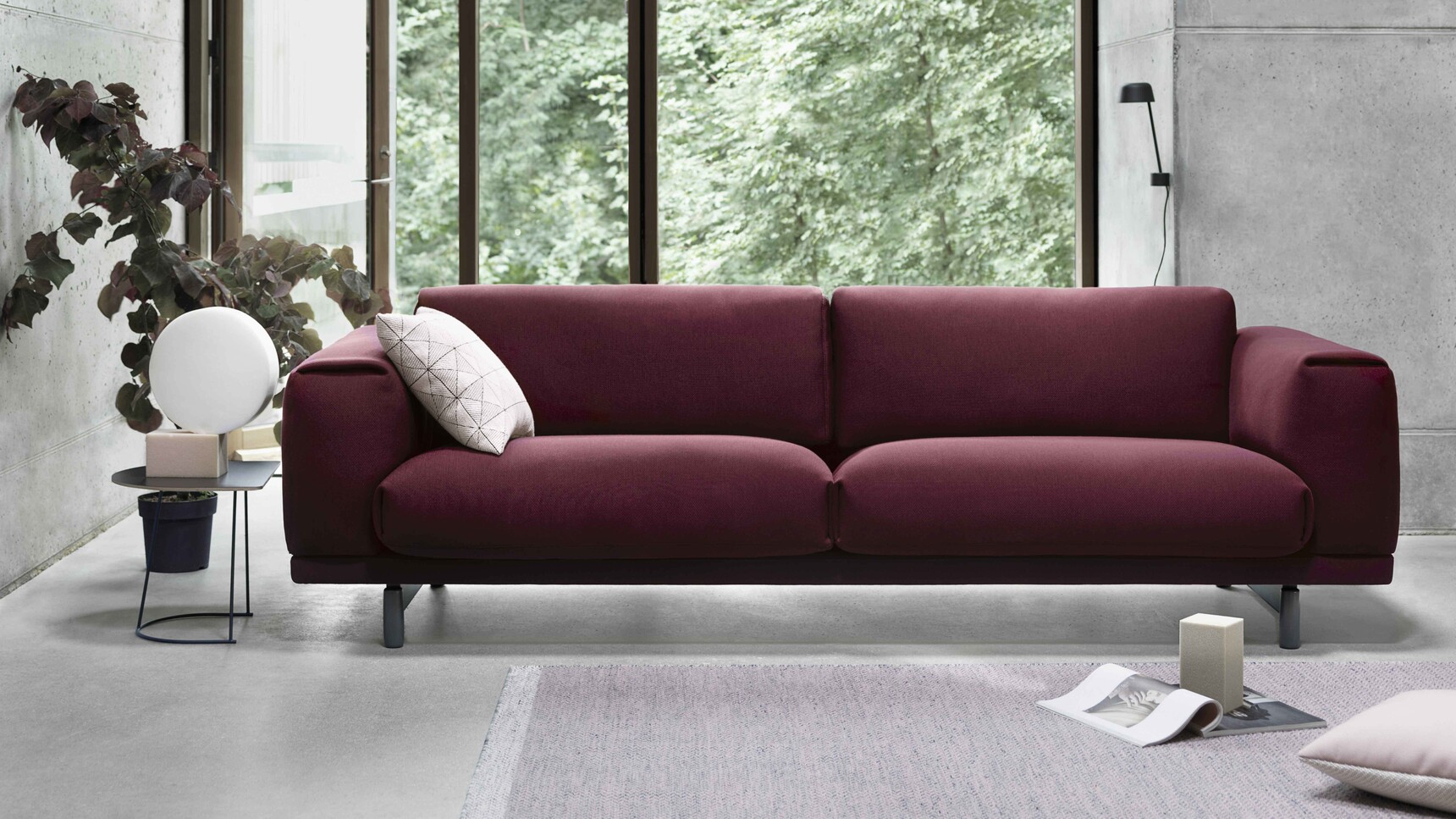 Muuto Rest Pitch Charm Lean Tile Ply Airy Coffee Table At Sofa Family Image