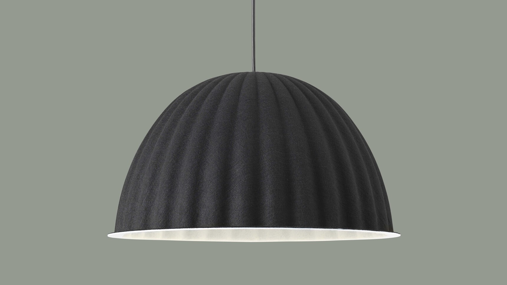 Muuto Under The Bell O55 Black Finish Green Background Family Image