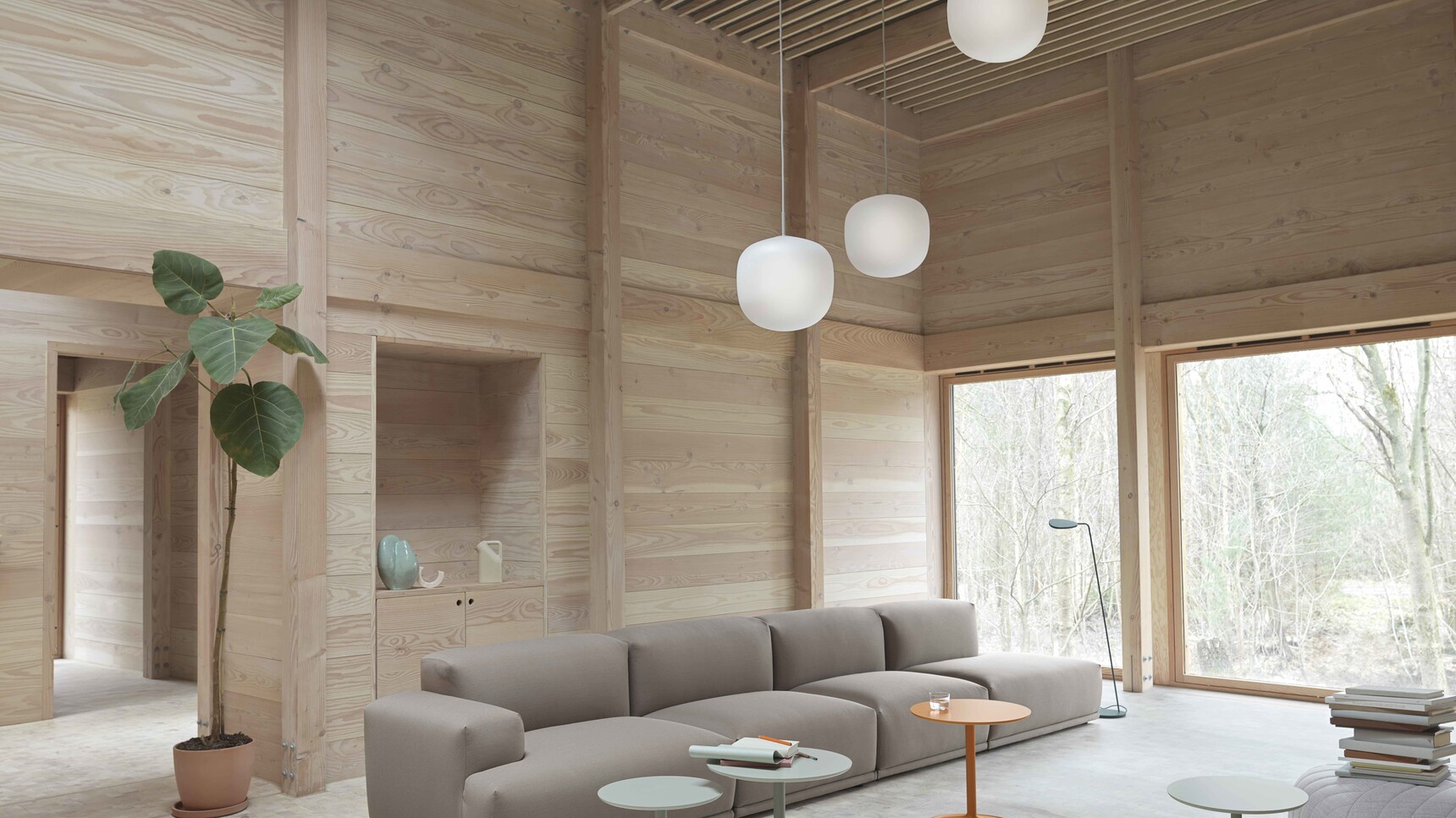 Muuto Soft Side Dusty Green Orange Connect Steelcut Trio 426 Five Pouf Remix 123 Rime Pendant Lamp Family Image