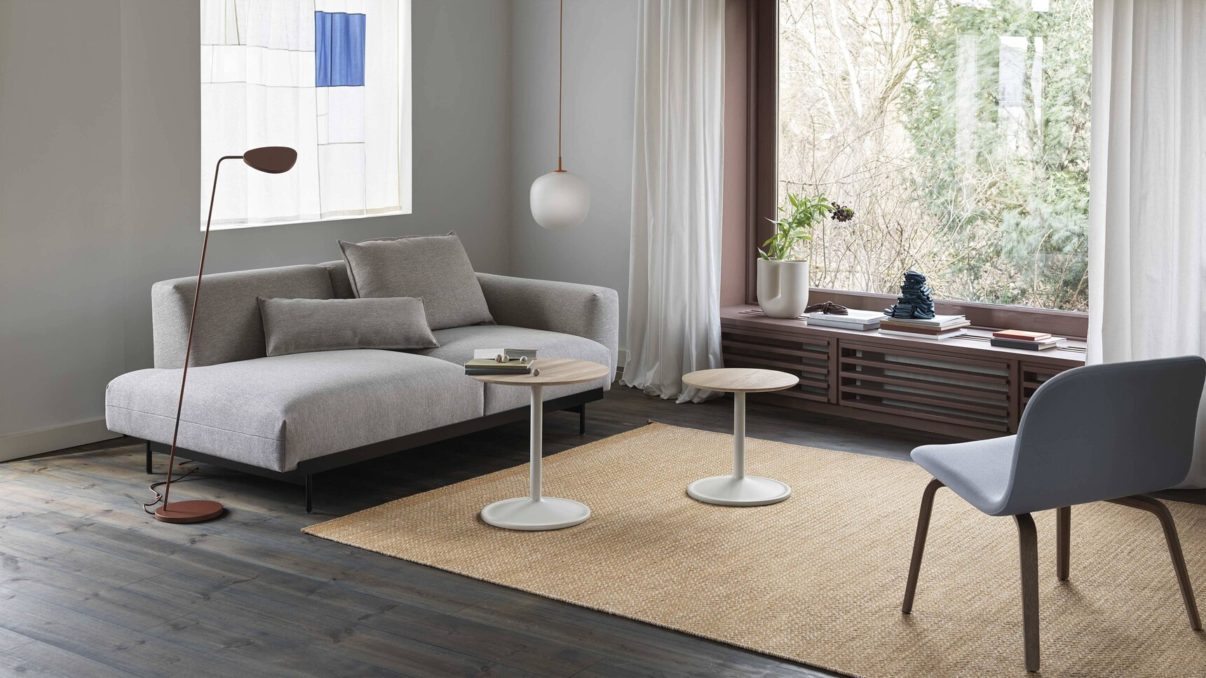 Muuto In Situ 2 Seater Config 2 Clay 12 Soft Side Visu Lounge Steelcut 120 Stained Dark Brown Ply Rime Pendant Lamp Leaf Wide Family Image