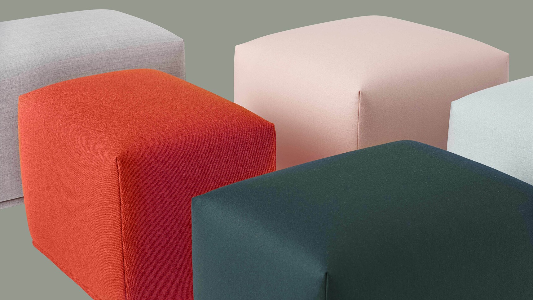 Muuto Echo Pouffe Group Five Pouffes Detail Image