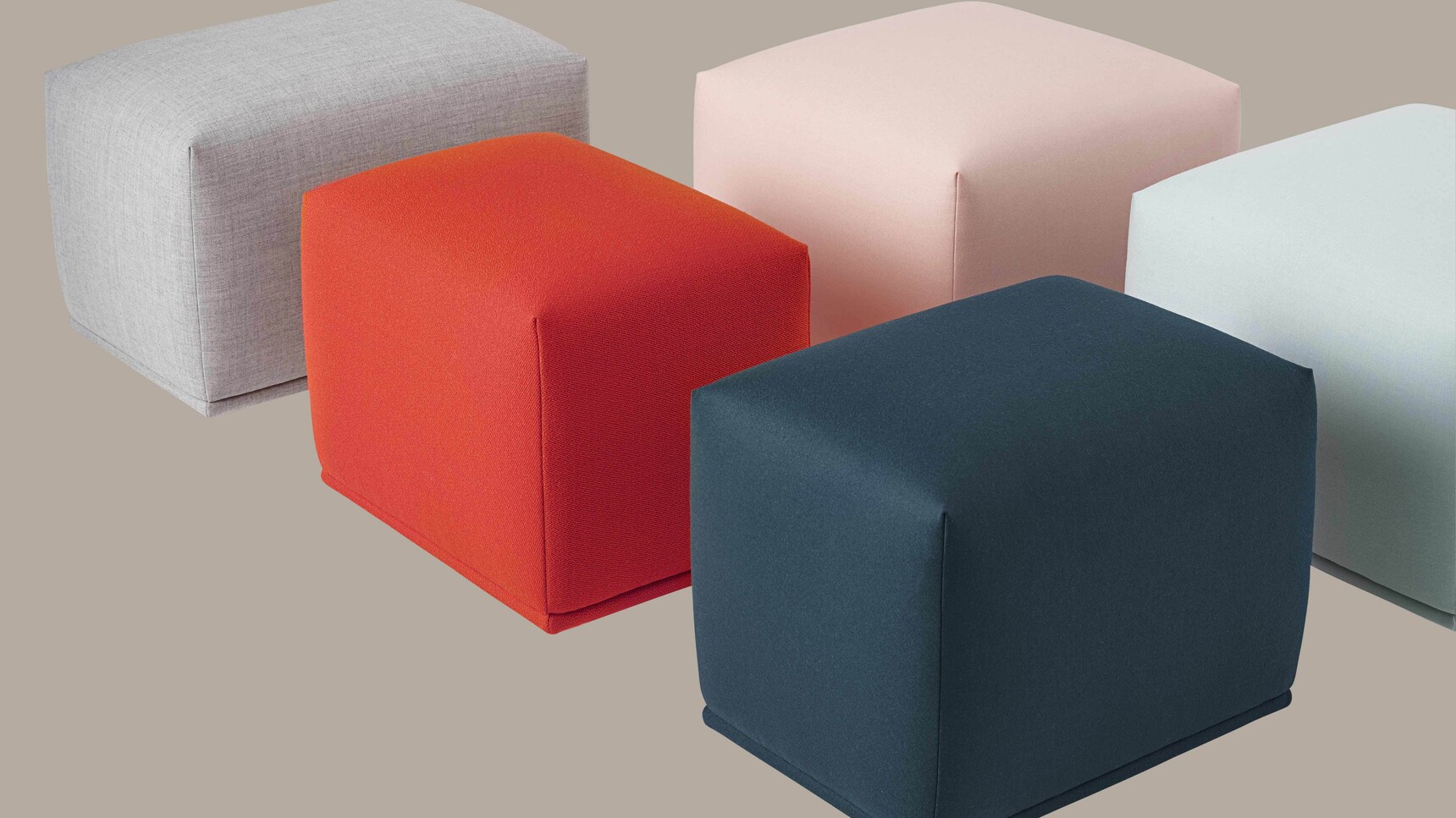 Muuto Echo Pouffe Group Five Pouffes Family Image