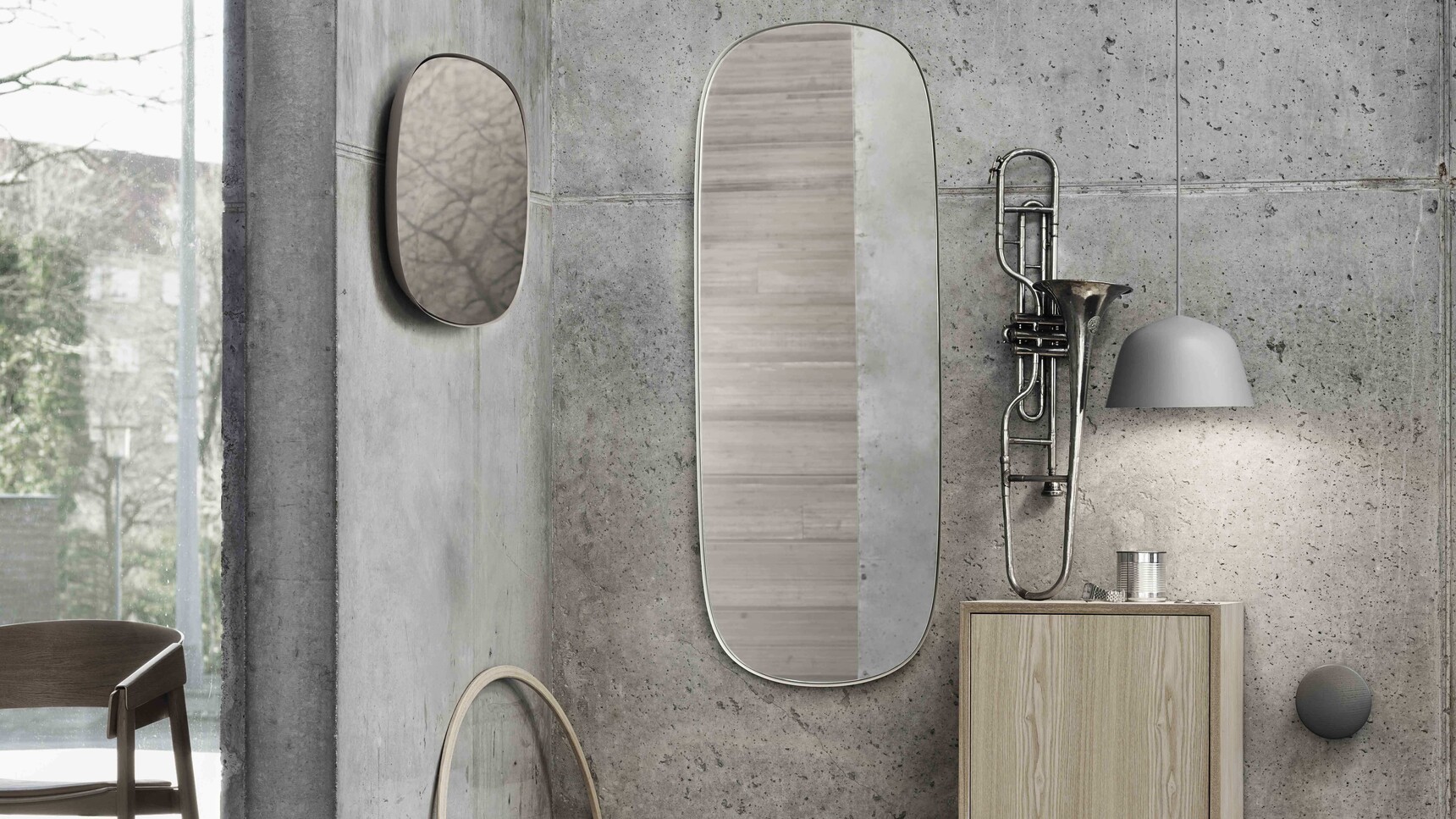 Muuto Framed Mirror Hall Way Stacked Ambit Pendant Lamp 250mm Family Image