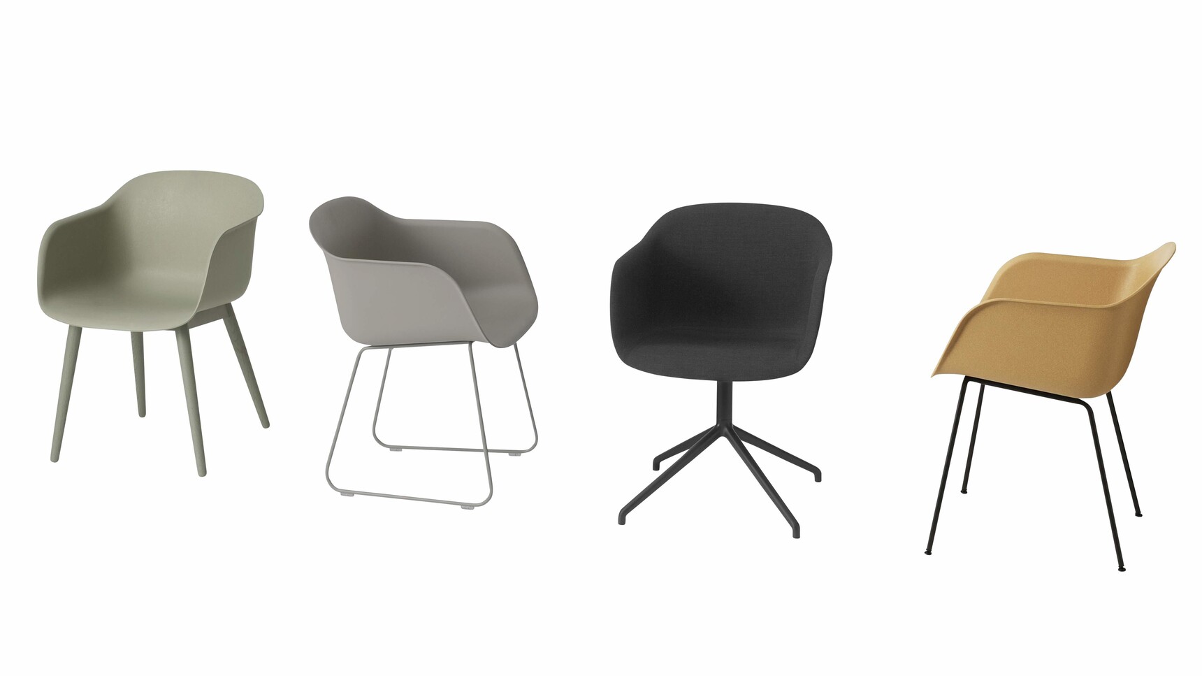 Muuto Fiber Family Four Chairs Detail Image