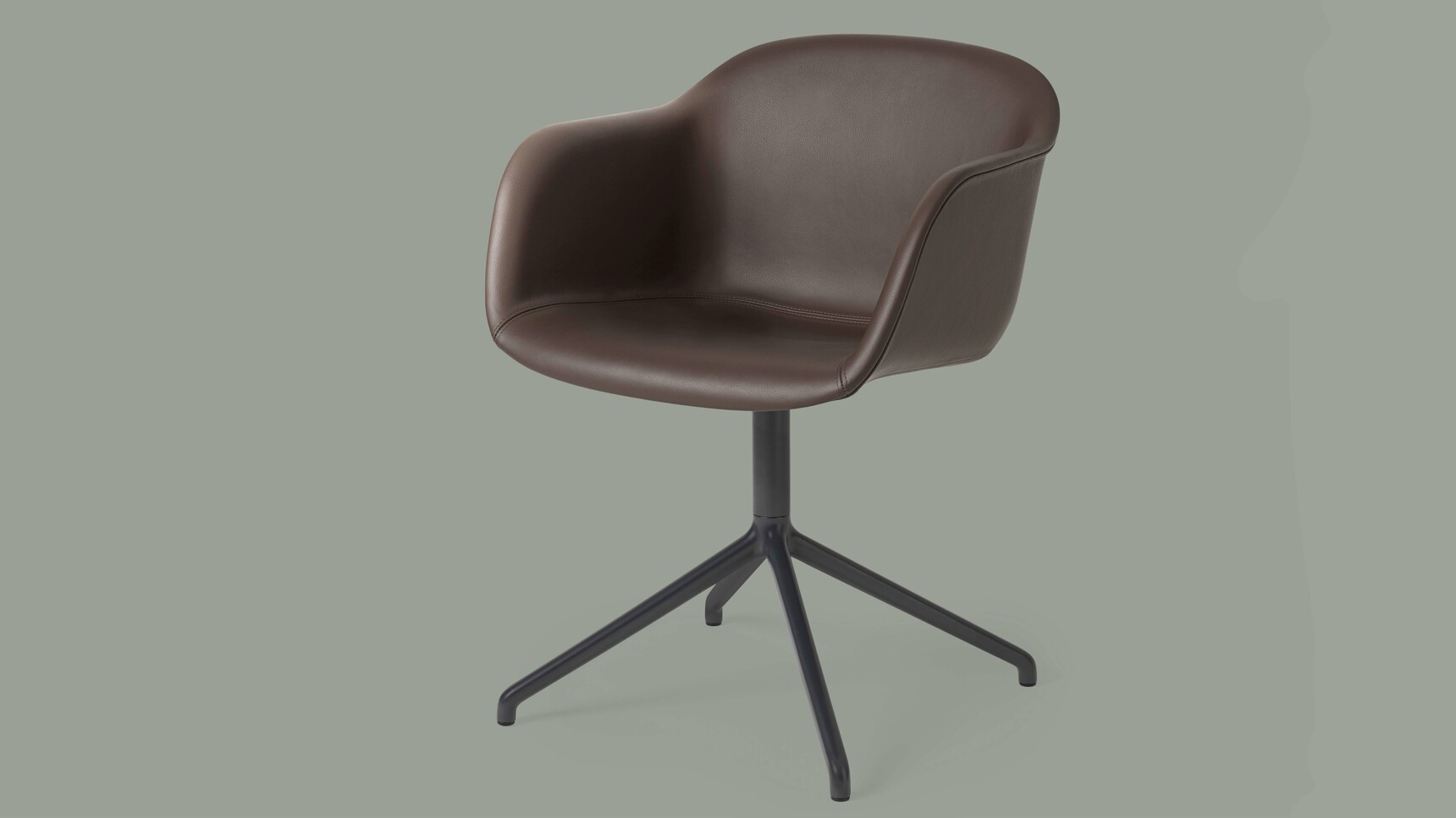 Muuto Fiber Armchair Swivel Easy Chocolate Family Image