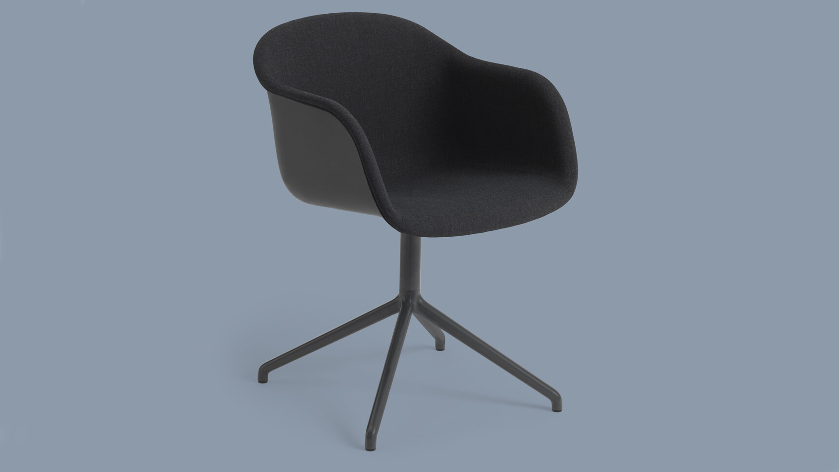 Muuto Fiber Armchair Swivel Black Front Oph Remix 183 Family Image