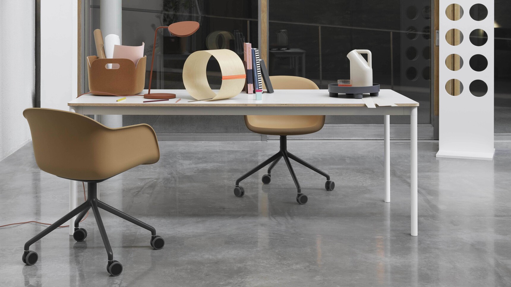 Muuto Fiber Armchair With Castors Base Table Leaf Lamp Restore Platform Tray Tub Jug Family Image