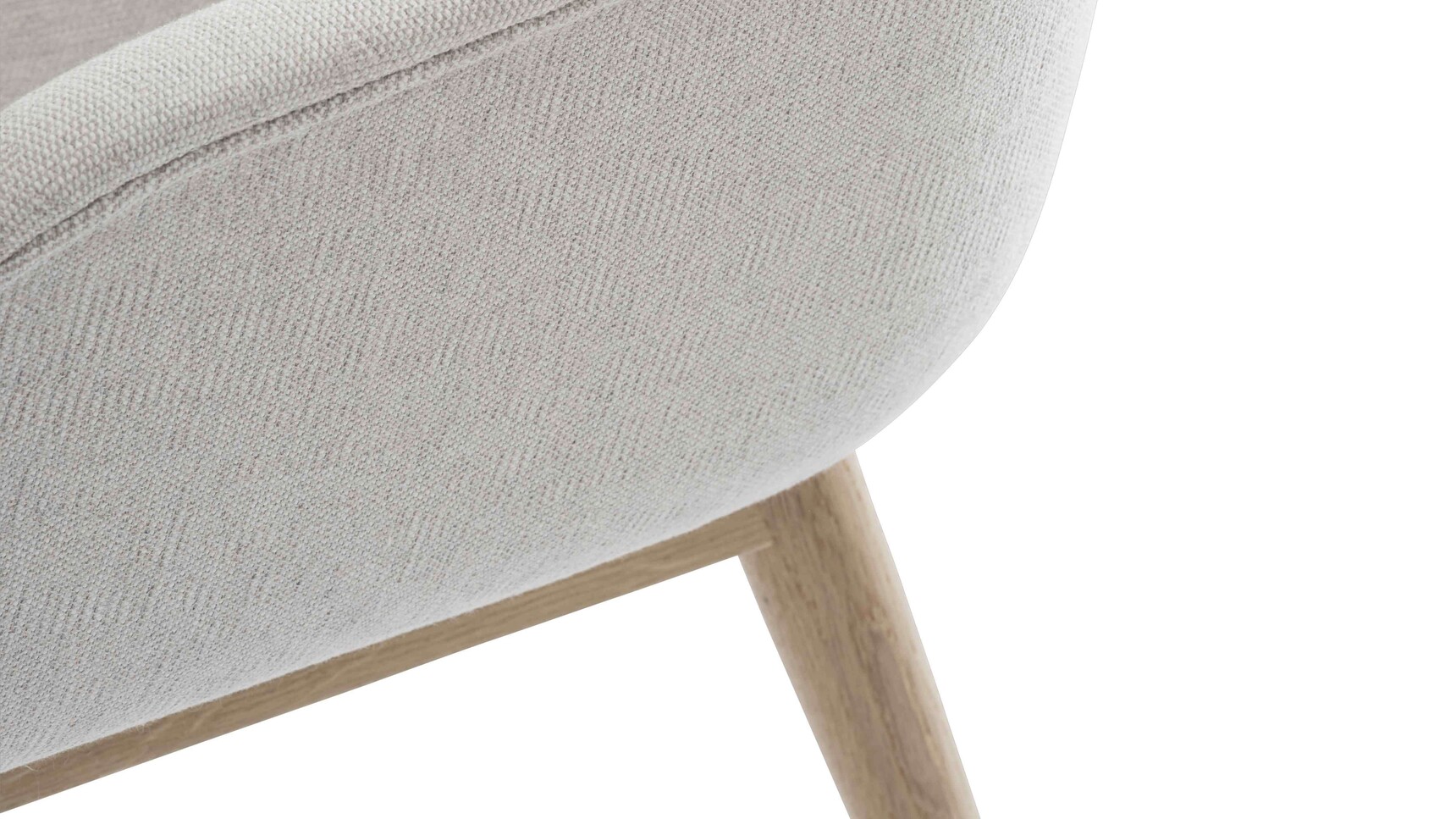 Muuto Fiber Armchair Wood Base Oak Aegean K20741 Egret Detail Image