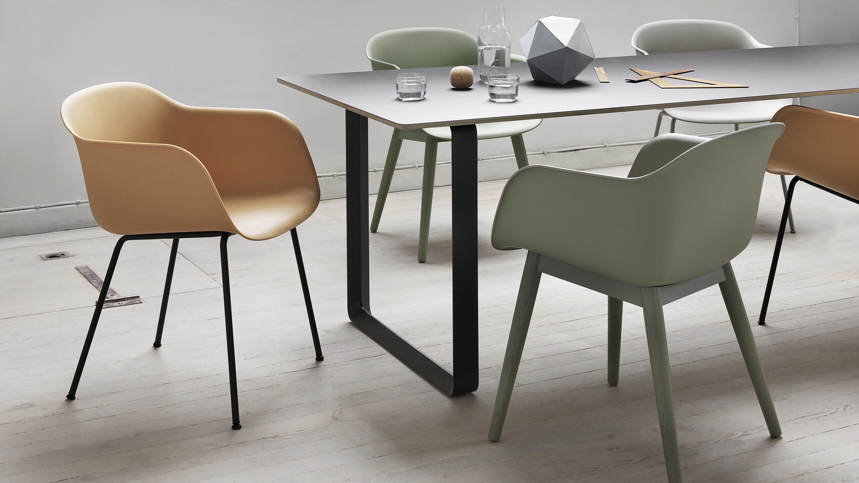 Muuto Fiber Chairs 7070 Table Family Image