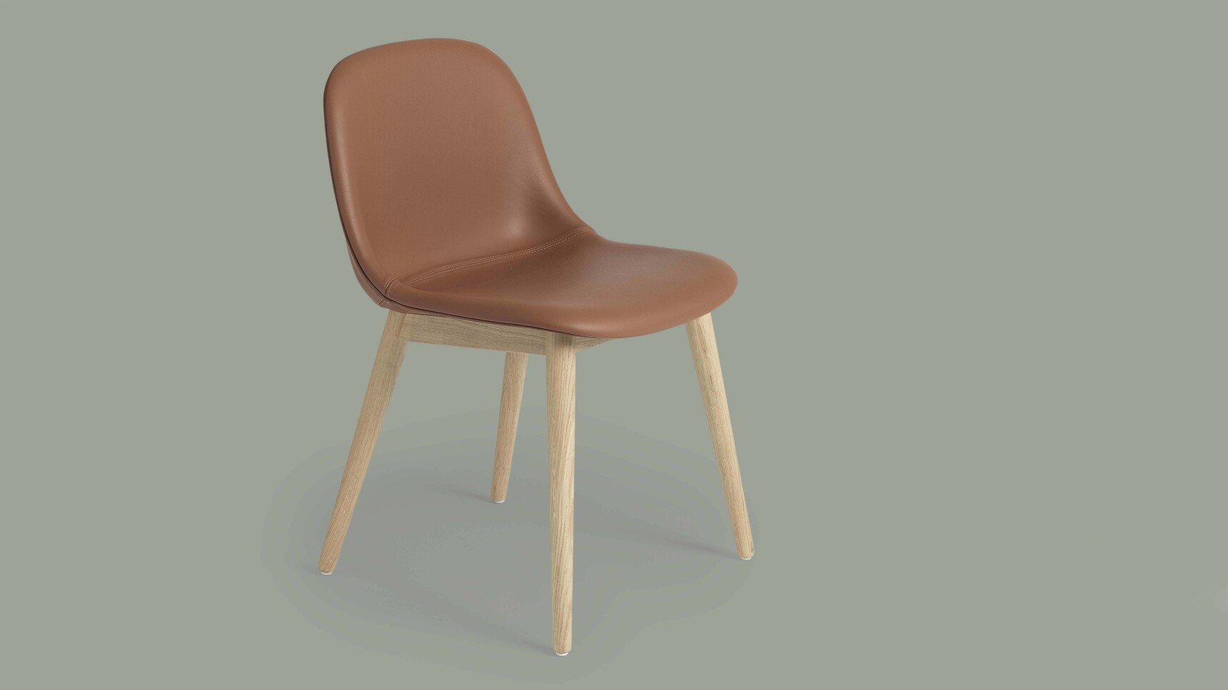 Muuto Fiber Side Wood Base Easy Cognac 0216 Family Image