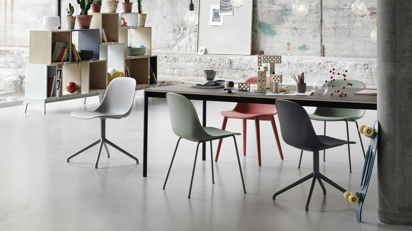 Fiber sidechair stacked e27 base Table org