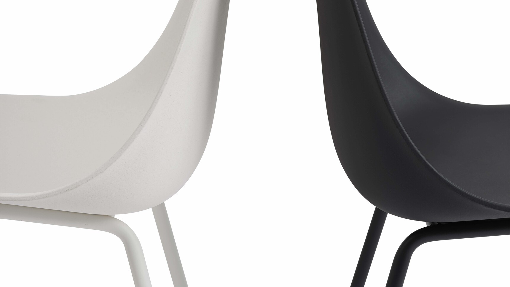 Muuto Fiber Side Chair Tube Base White Black Detail Image