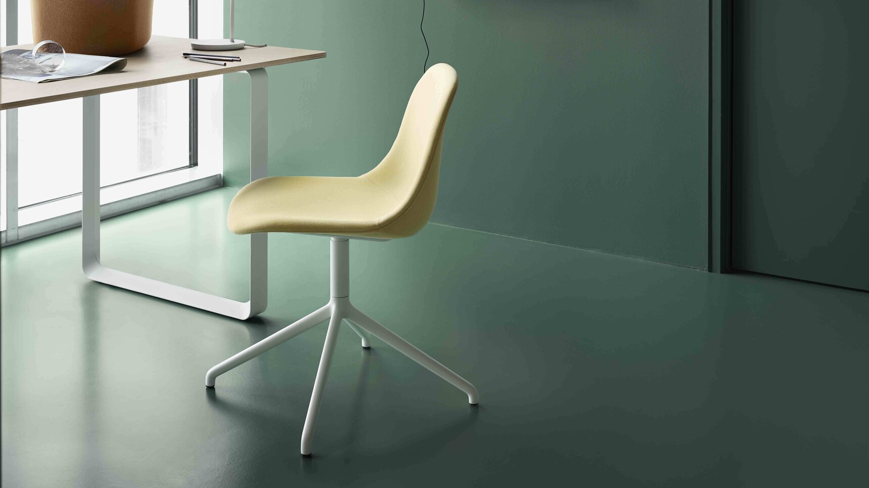 Muuto Fiber Side Chair Swivel Balder 432 White 7070 Table Tip Lamp Folded Shelves Post Wall Lamp Family Image