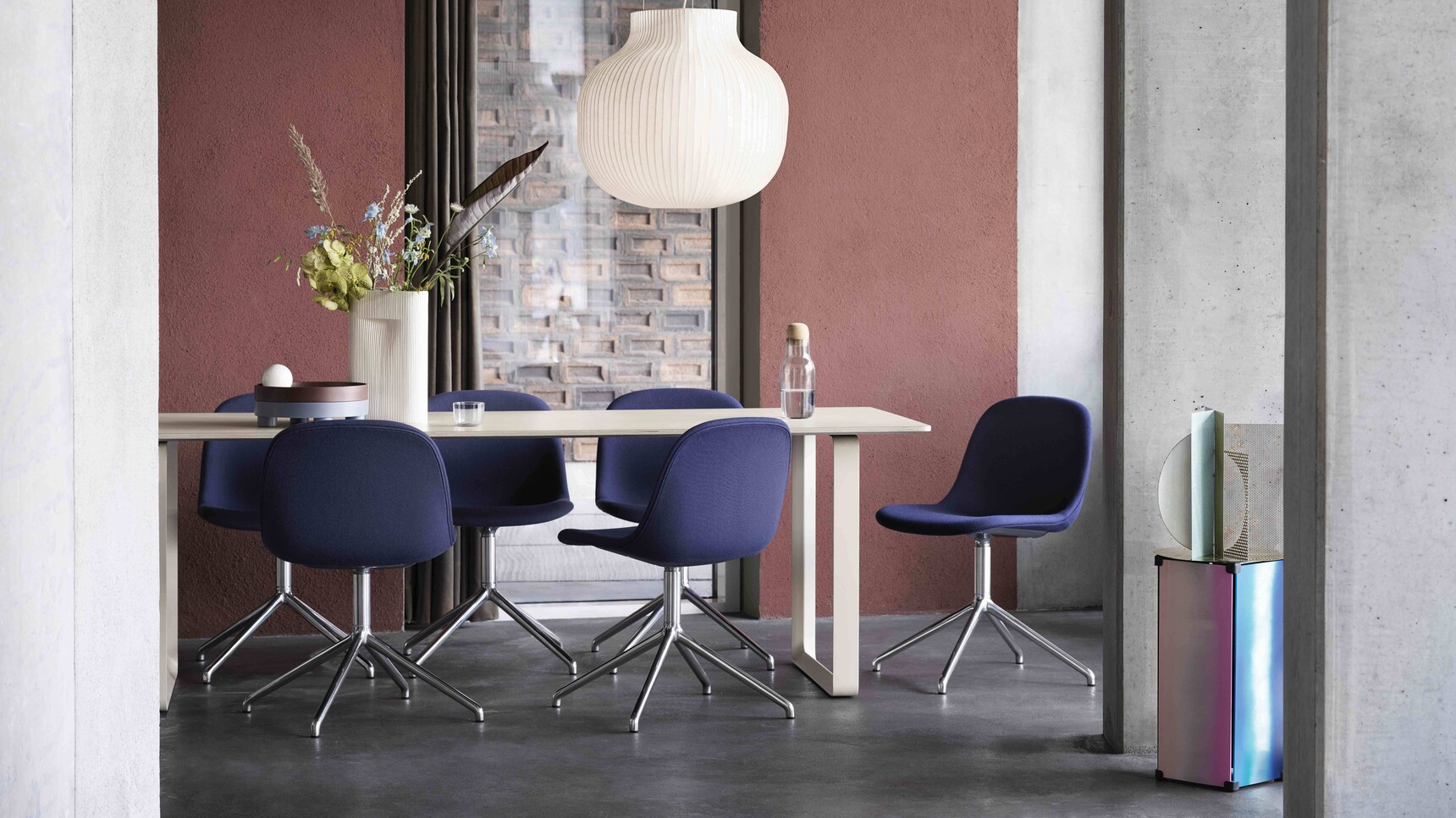 Muuto Fiber Side Chair Swivel Twill Weave 780 Polished Alu 7070 Table Sand Strand Pendant Ridge Vase Family Image